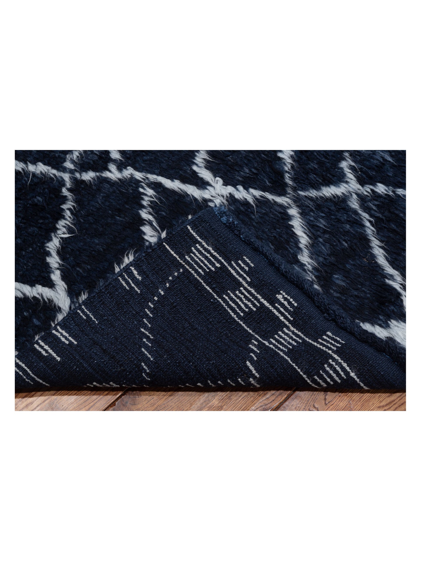 Berber Aspendos Blue Blue 9.3x12.5 Hand Knotted Rug