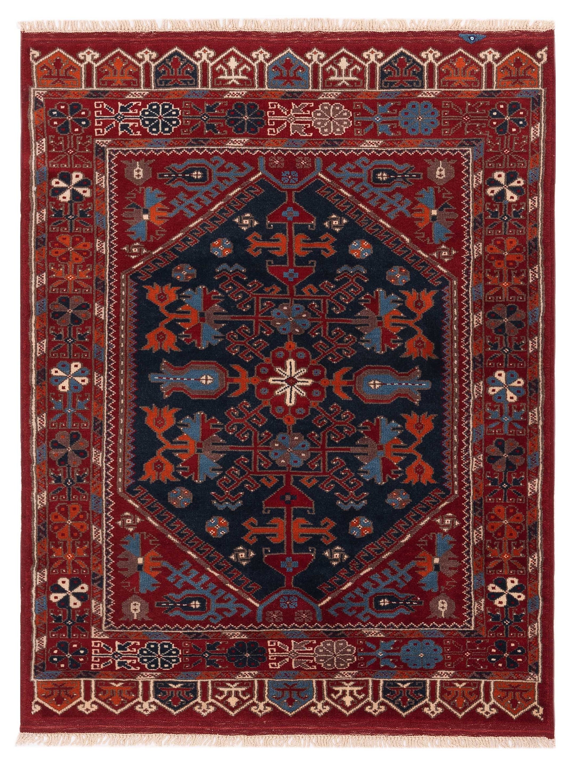 Pasha Turkish Shirwan  Navy Red Traditional