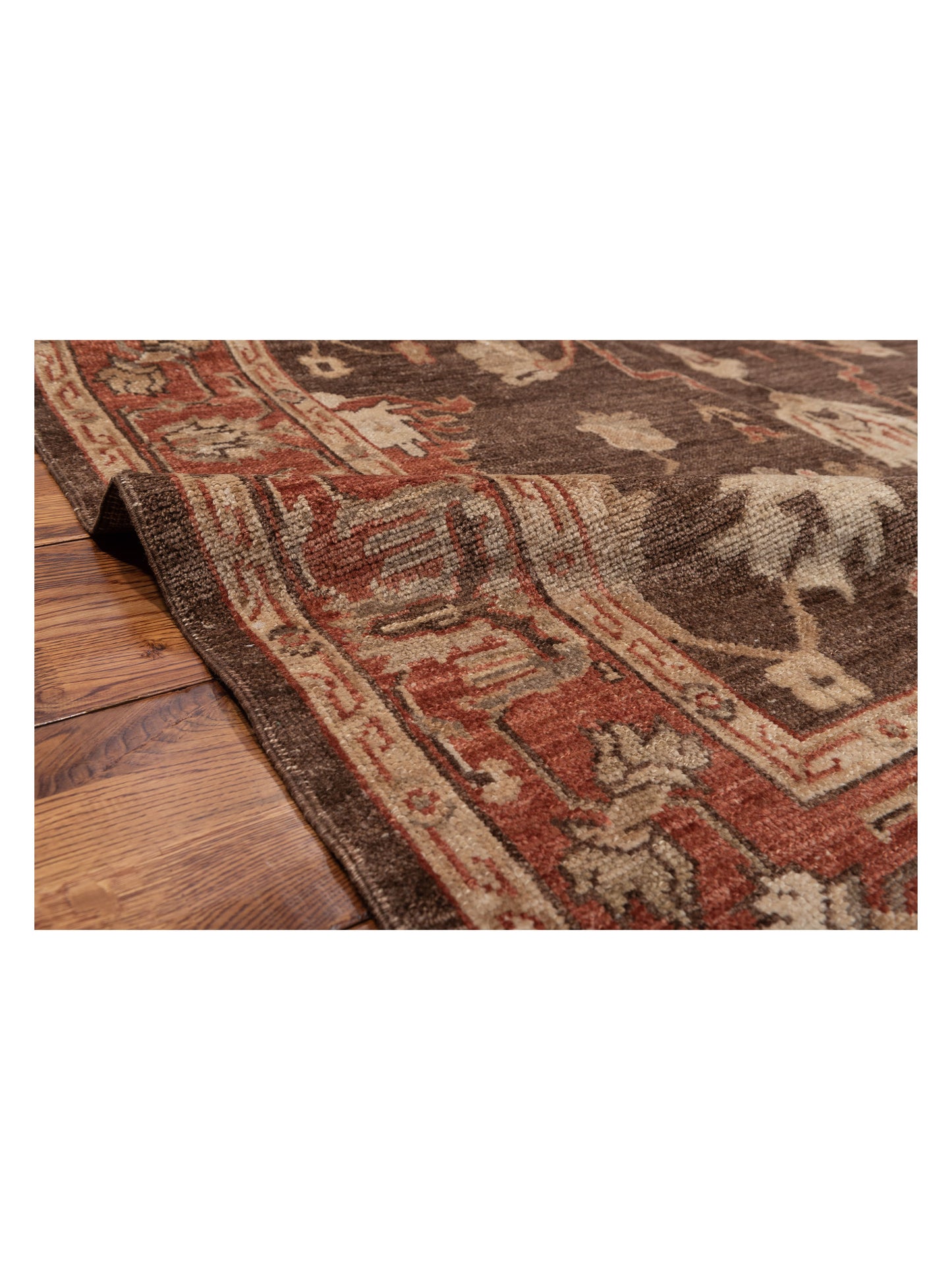 Angora Oushak 125570 Dark Brown Rust 6x8.6 Hand Knotted Rug