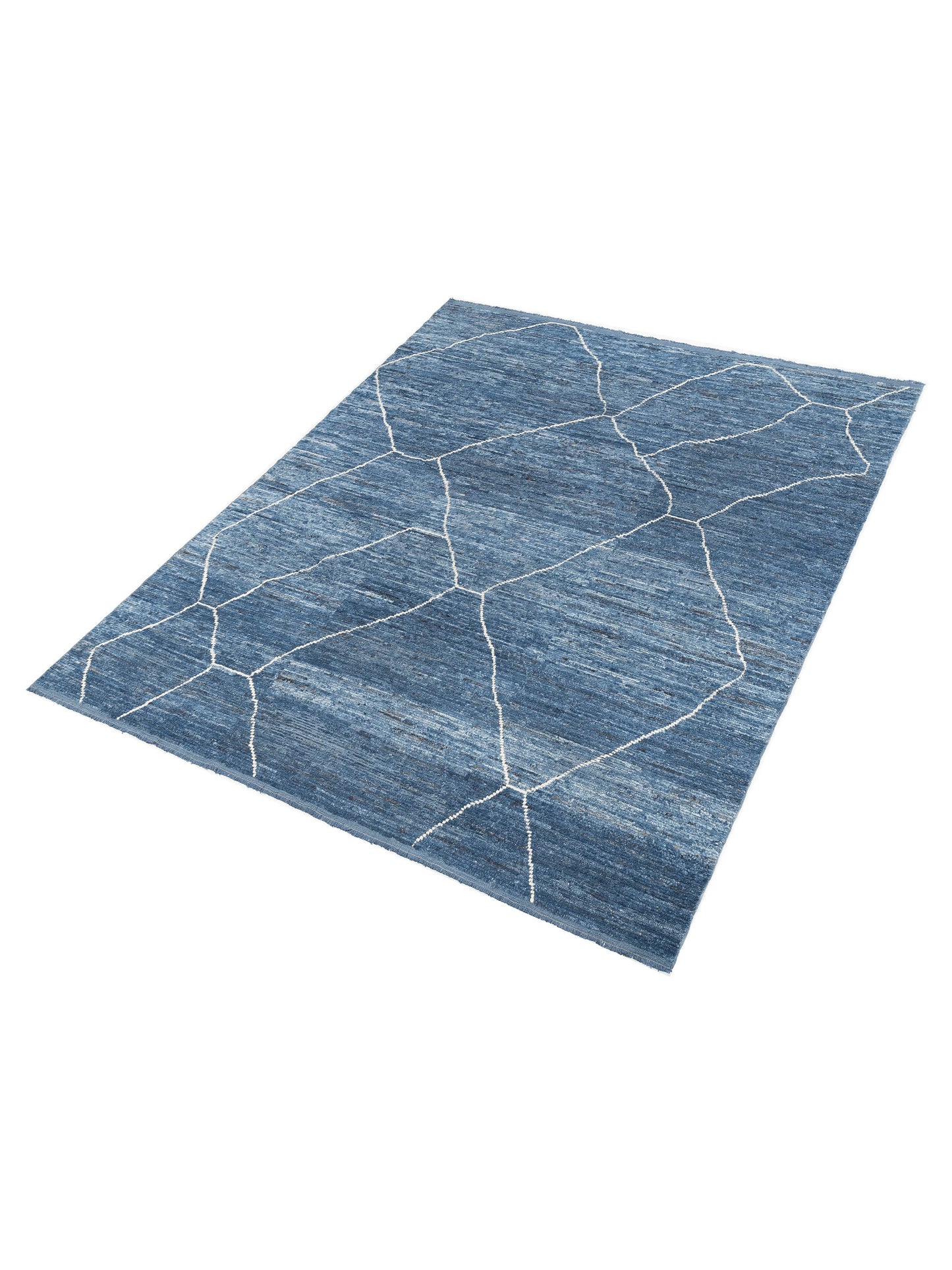 Berber Efes Indigo Ivory 9.2x11.3 Hand Knotted Rug