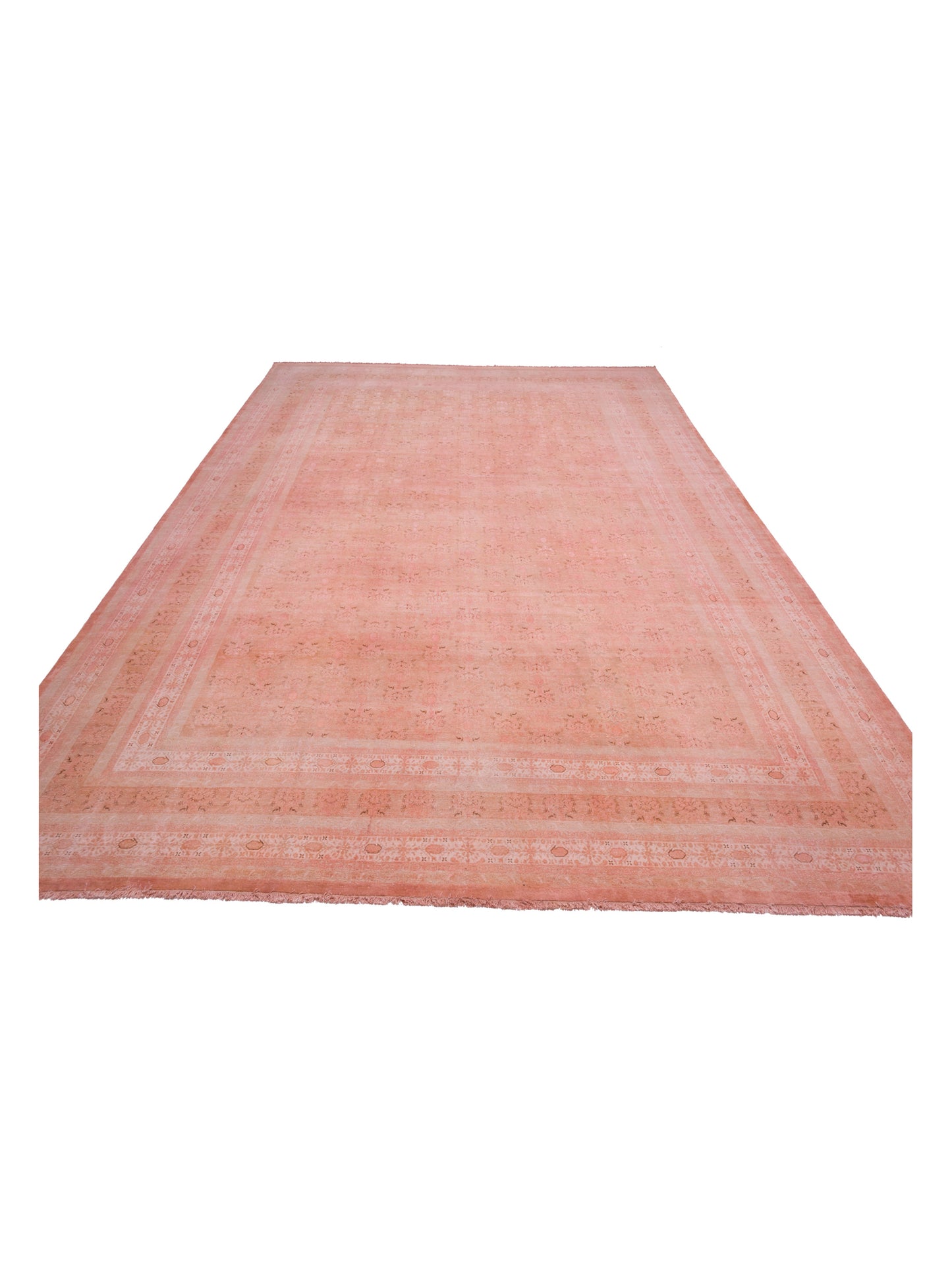 Vintage 111369 Pink 12.4x17.10 Hand Knotted Rug