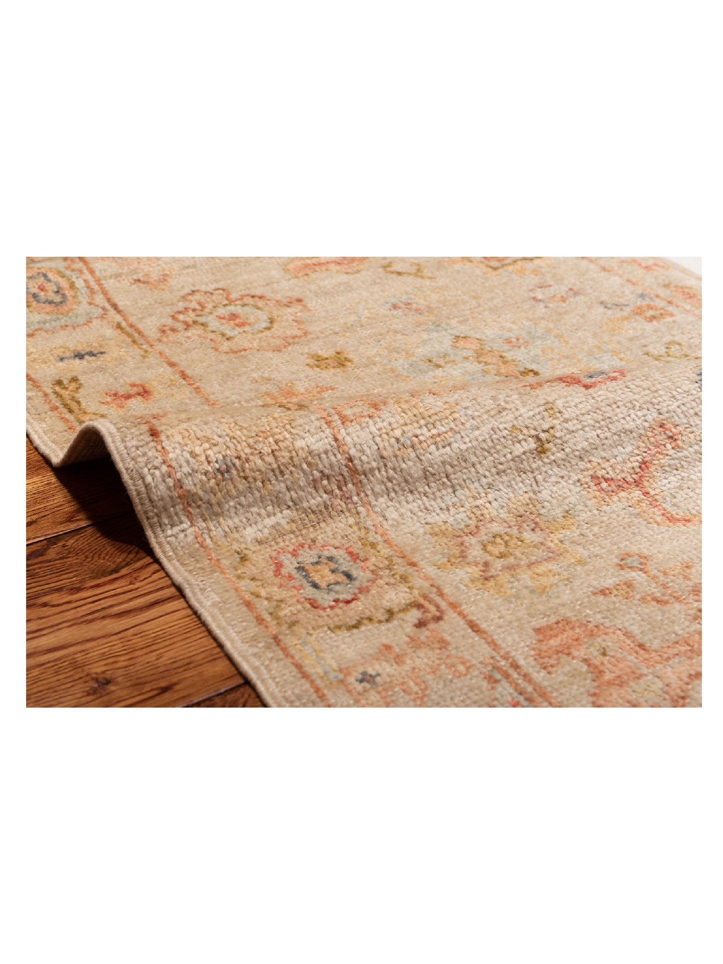 Angora Oushak 149327 Beige Beige 2.7x13.9 Hand Knotted Rug