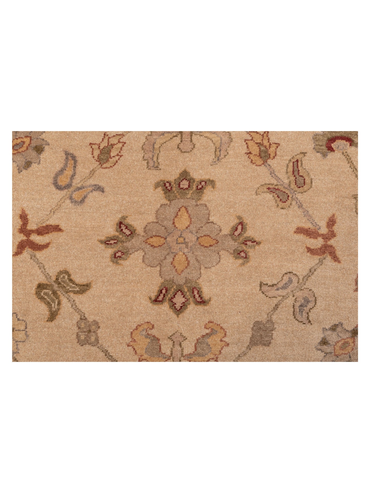 Turkish Elvan 90636 Beige Cream 9.5x12.7 Hand Knotted Rug