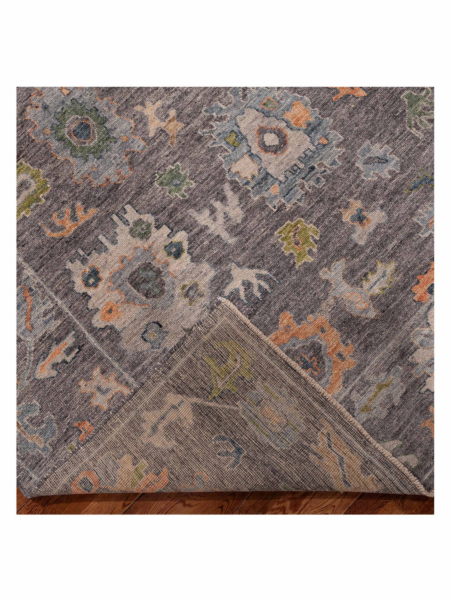 Angora Oushak 156077 Gray Gray 8x9.7 Hand Knotted Rug