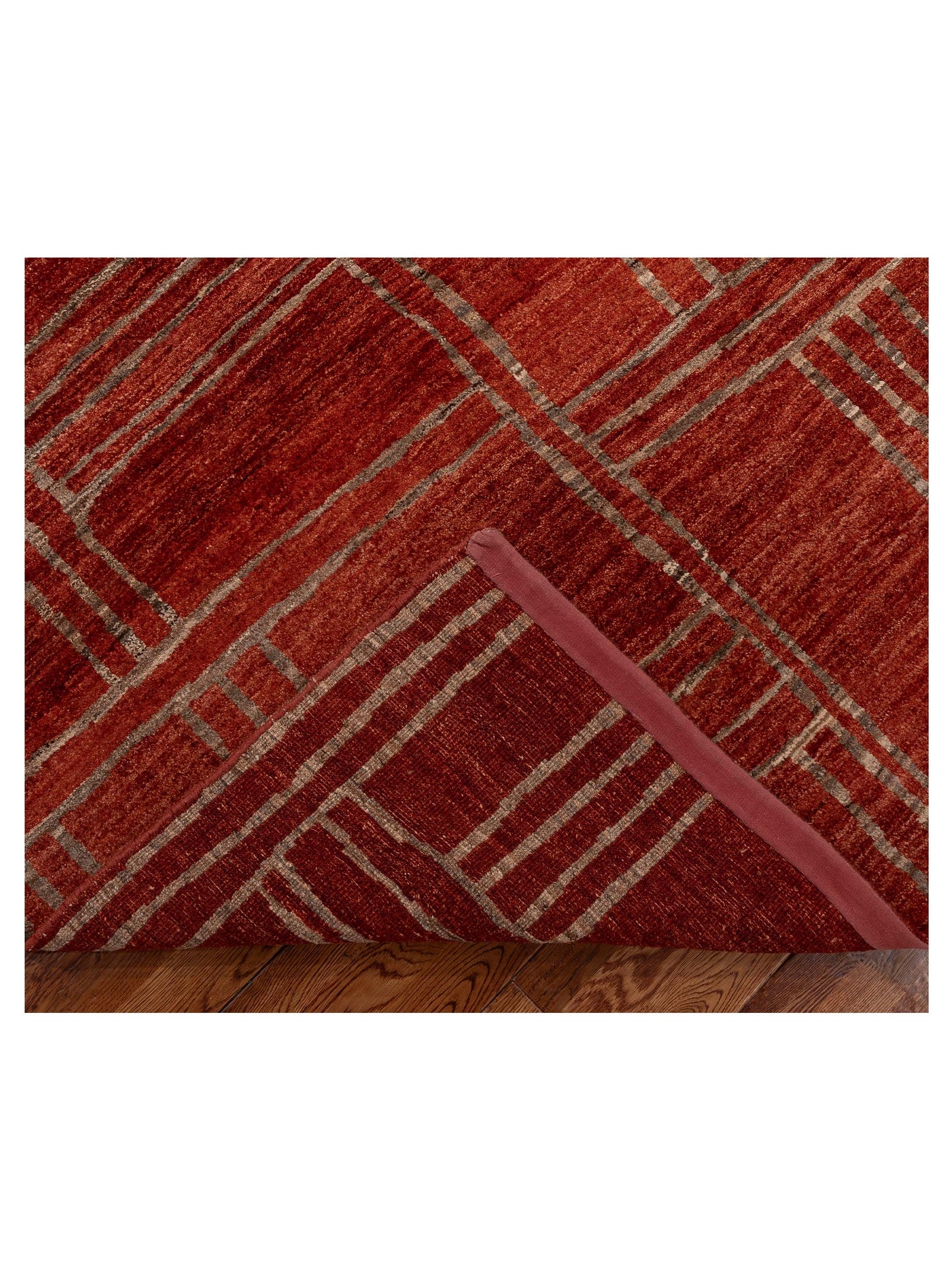 Tibetino 154001 Red Ivory 5.6x8.1 Hand Knotted Rug