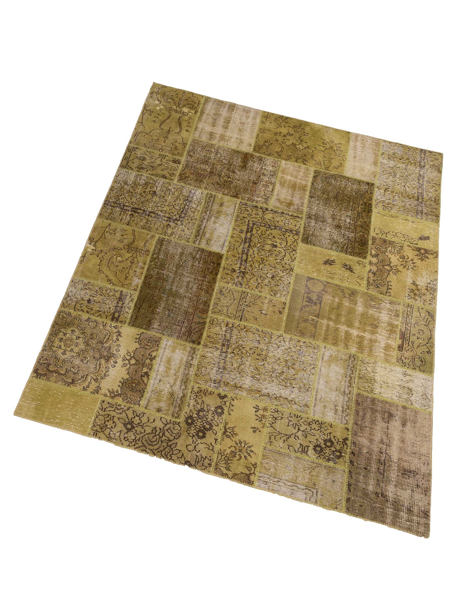 Turkish Vestige Patchwork 114108 Green 8x10 Hand Knotted Rug