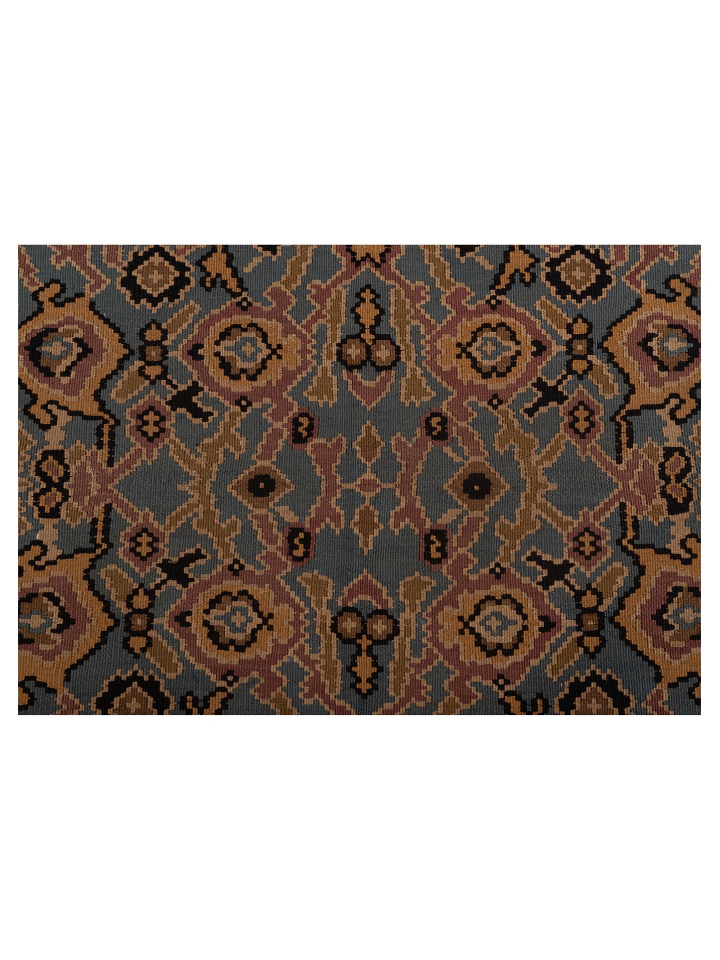 Transilvanian Kilim 79801 Blue Ivory 8.4x9.9 Hand Woven Rug