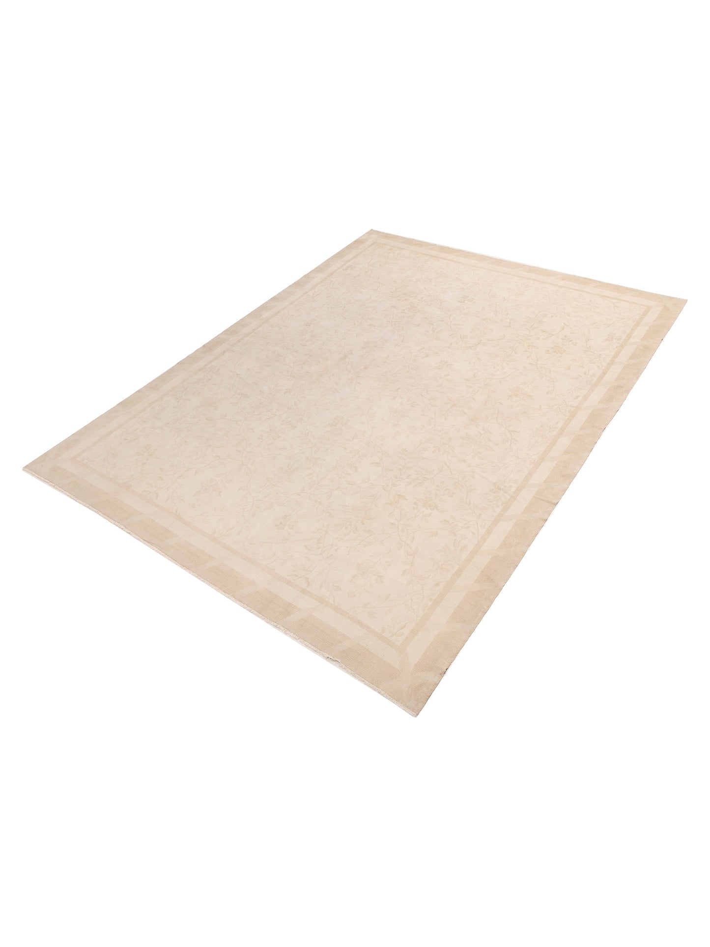Vintage 154396 Beige Beige 9.9x12.11 Hand Knotted Rug