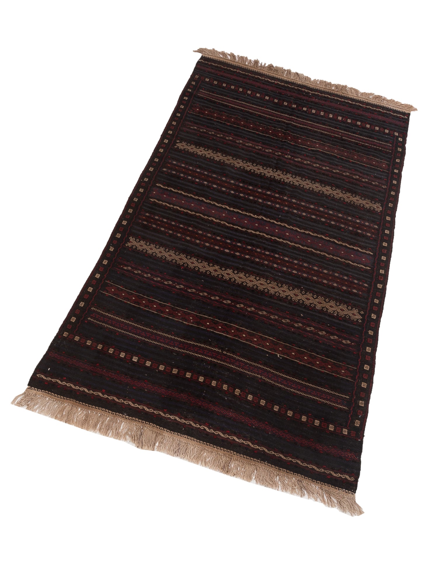 Afghan Soumak 54703 Black 5x9.9 Hand Woven Rug