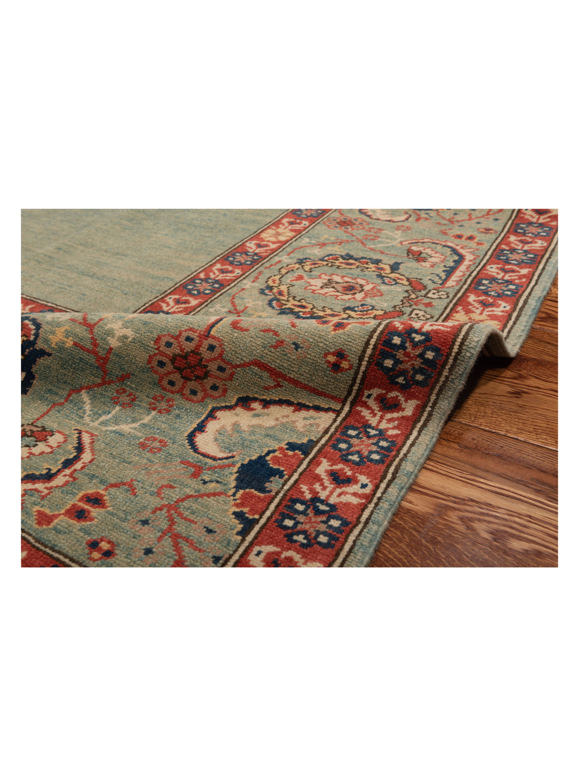 Antique Loom 104542 Green 6.9x6.10 Hand Knotted Rug