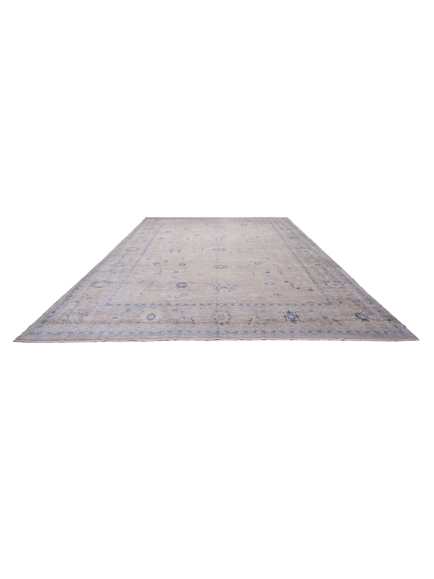 Angora Oushak 130257 Gray Gray 14.2x17.8 Hand Knotted Rug