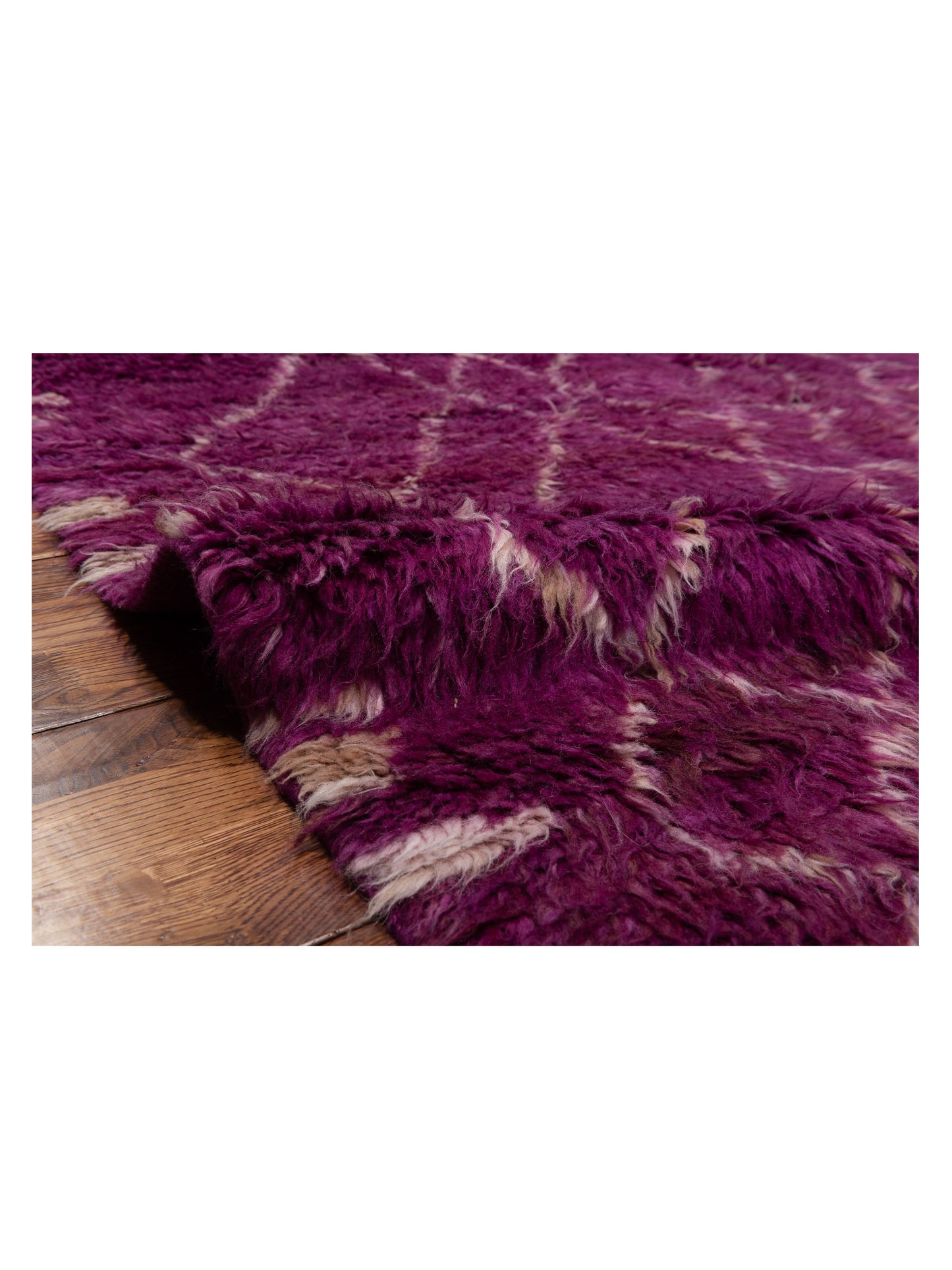 Berber Aspendos Fuchsia Ivory 10.4x13.9 Hand Knotted Rug
