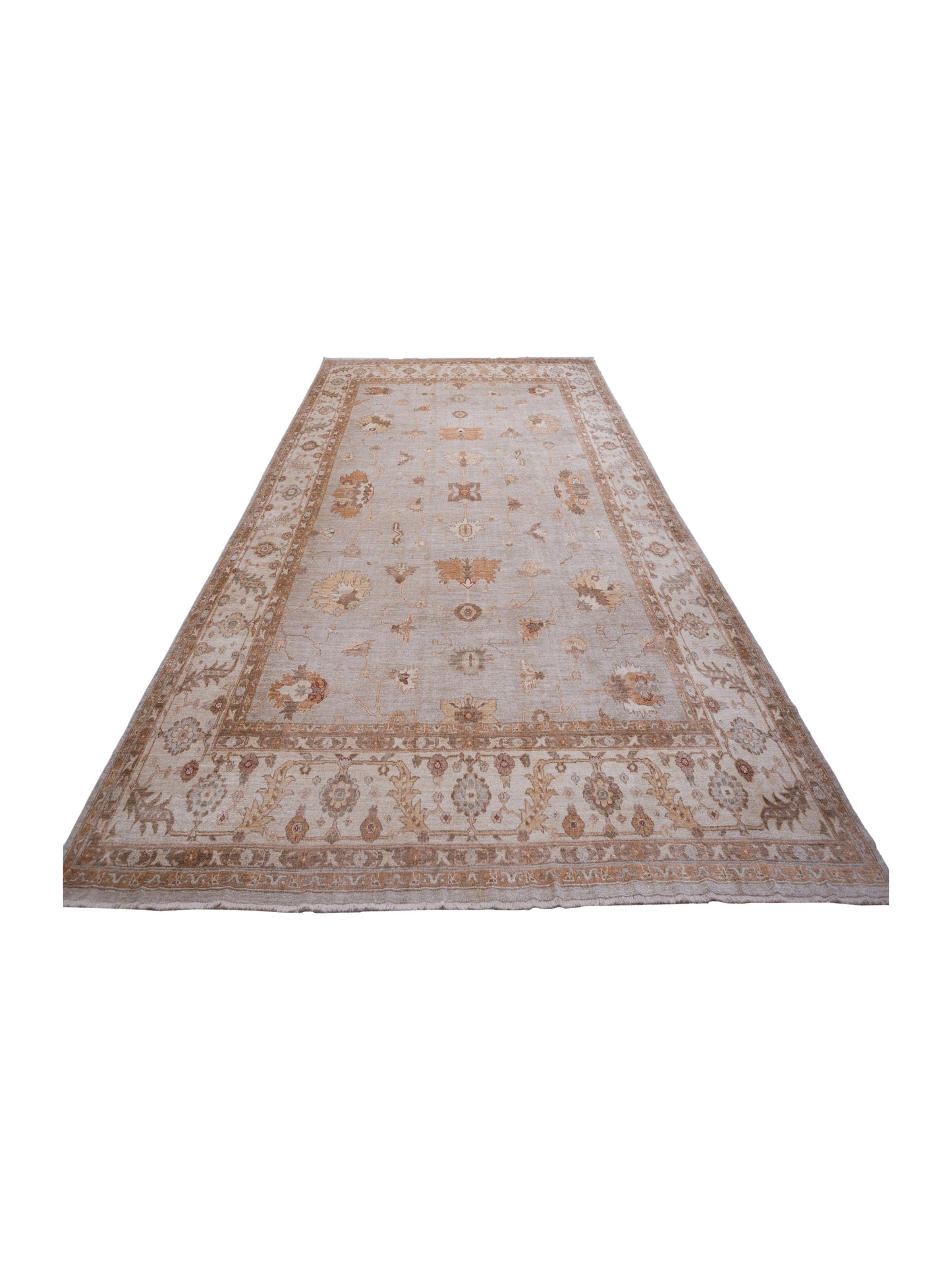 Angora Oushak 128142 Silver Ivory 14.3x17.5 Hand Knotted Rug
