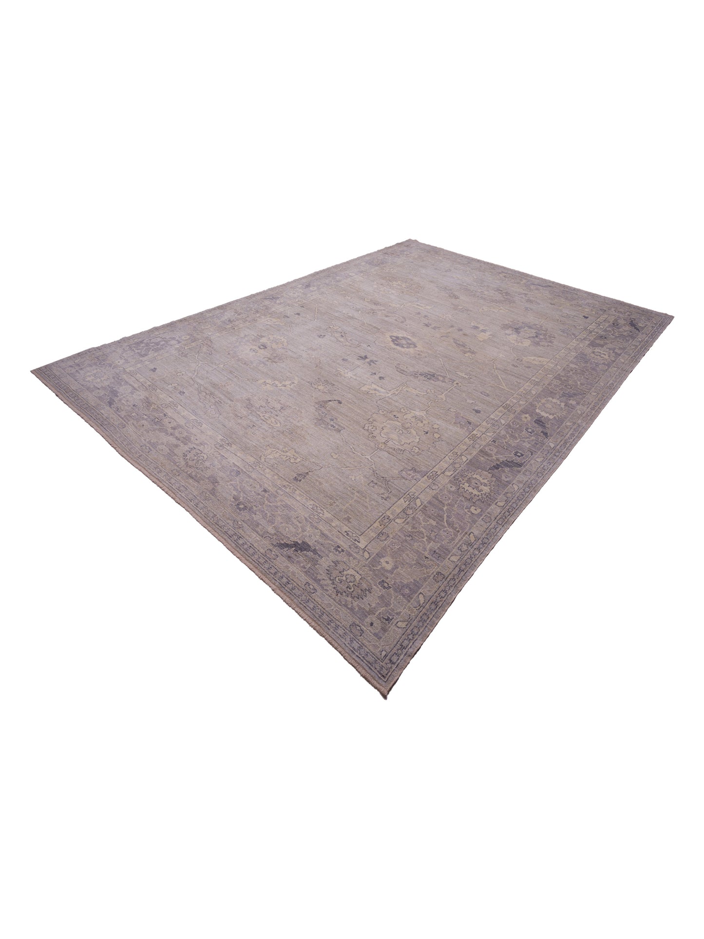Angora Oushak 126254 Gray Gray 12.1x17.1 Hand Knotted Rug
