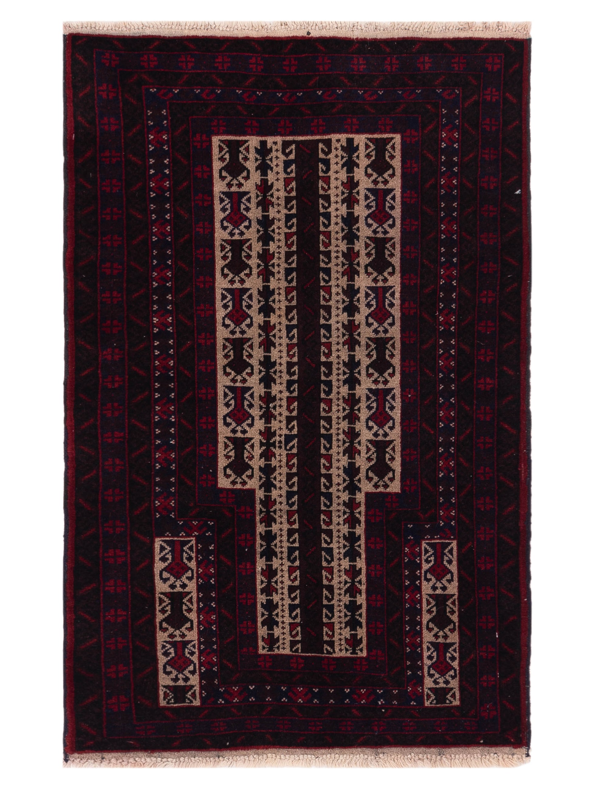 Nomad Afghan Belcik  Ivory Brown Tribal