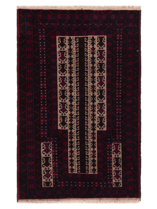 Nomad Afghan Belcik  Ivory Brown Tribal