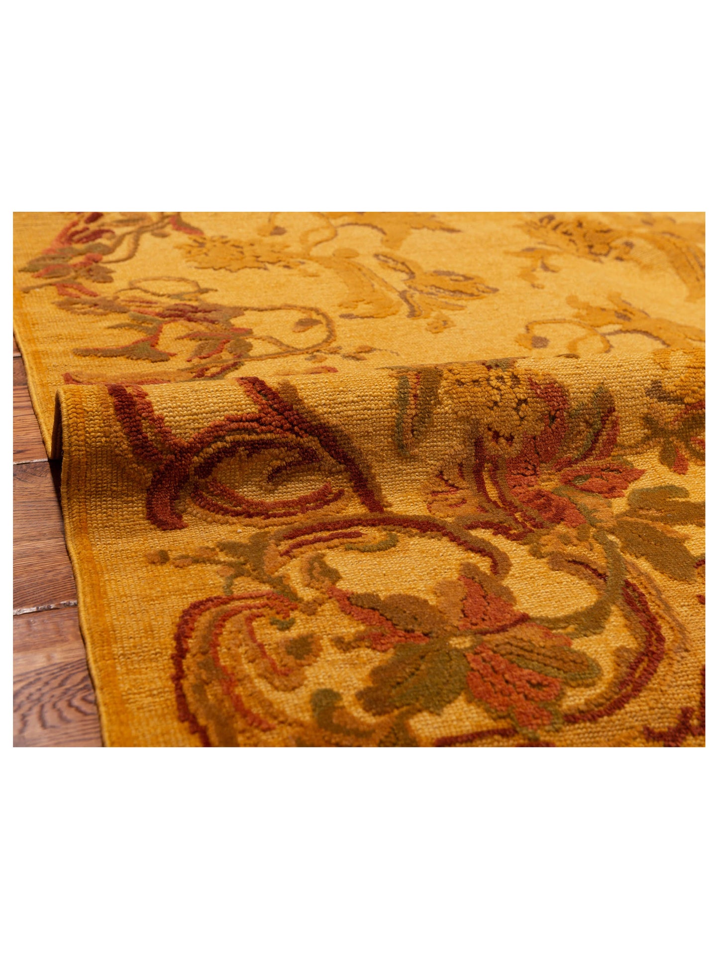 Vintage 109000 Yellow 6.8x9.6 Hand Knotted Rug