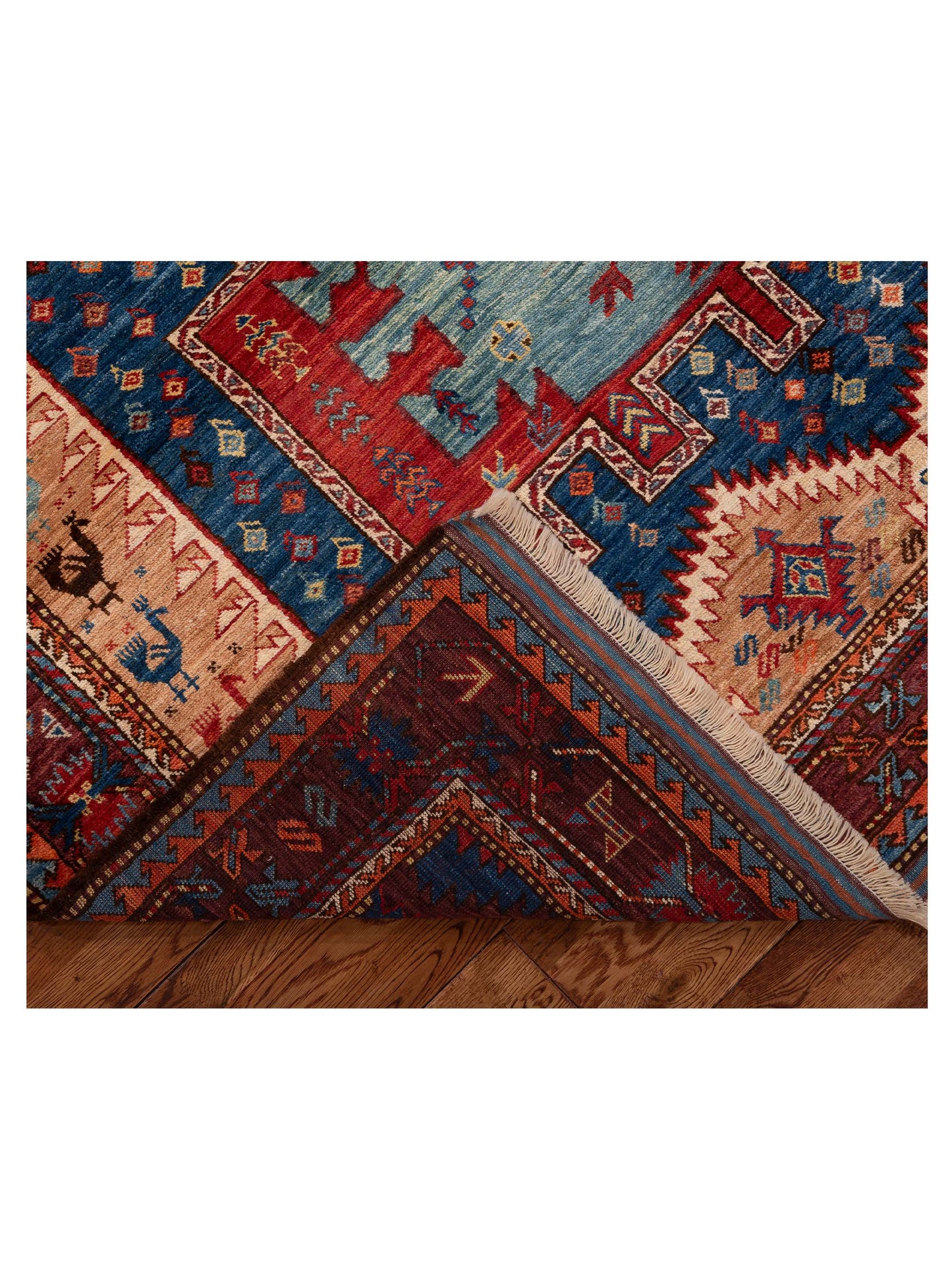 Artisan Kazak 152384 Navy Plum 6.6x8.6 Hand Knotted Rug