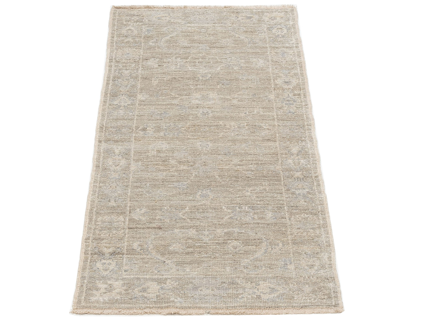 Angora Oushak 146958 Gray Gray 2.9x6.9 Hand Knotted Rug
