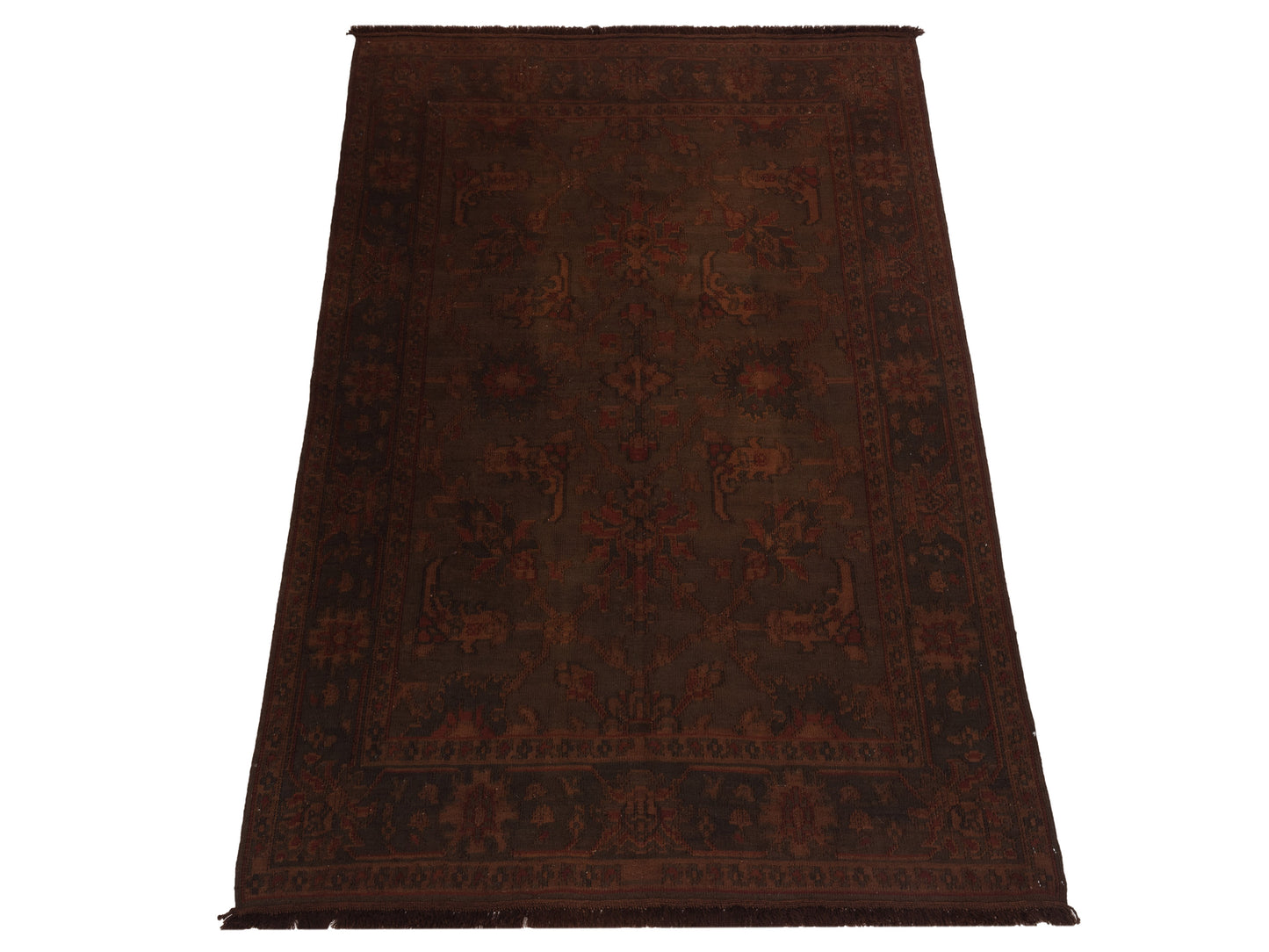 Vintage 66467 Dark Brown 6.7x8.6 Hand Knotted Rug