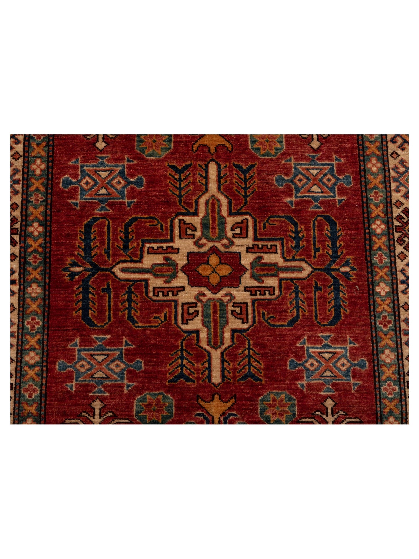 Artisan Kazak 121750 Red Beige 3.10x6 Hand Knotted Rug