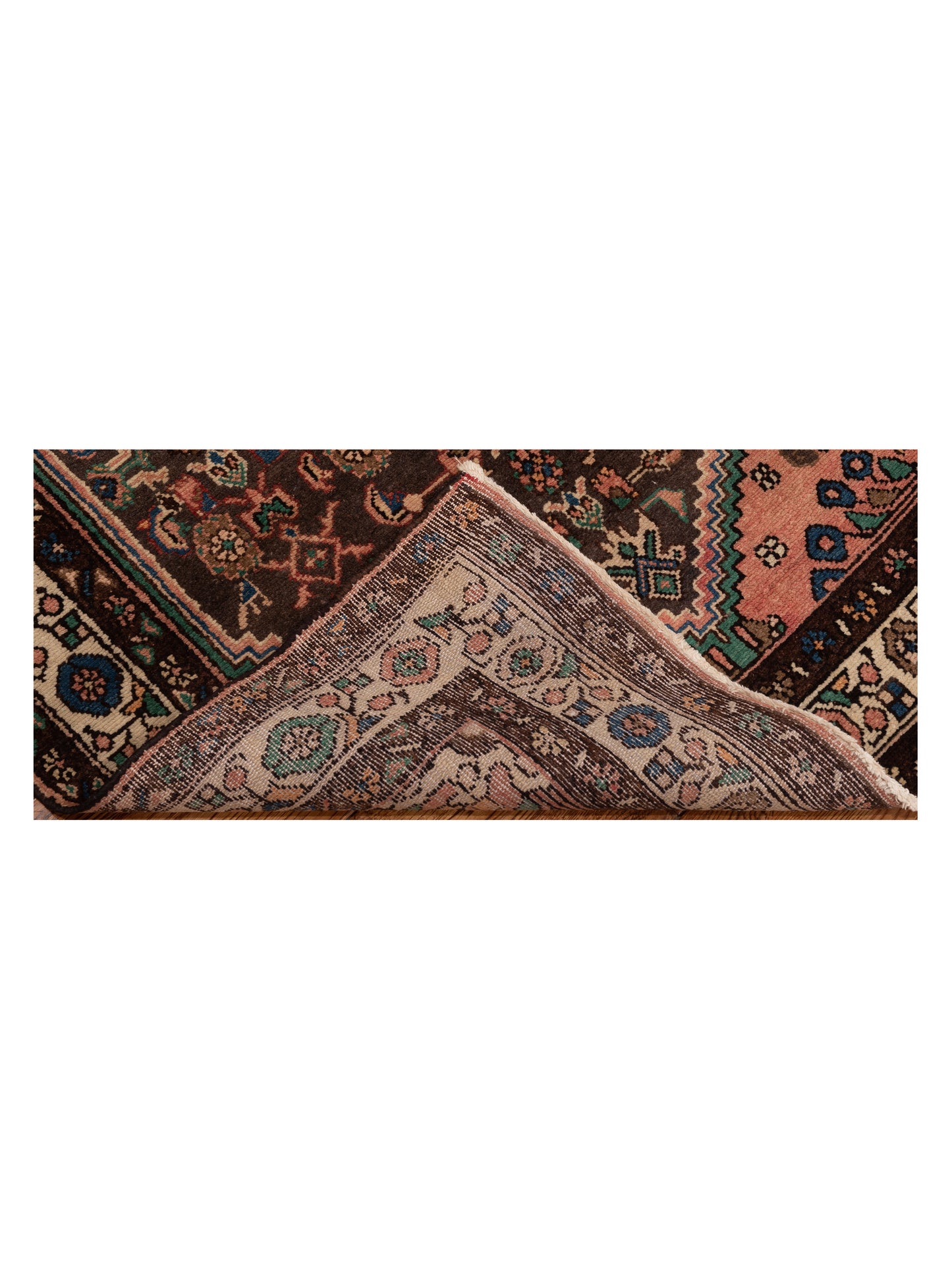 Persian 82812 Rust Brown 3.7x14.4 Hand Knotted Rug