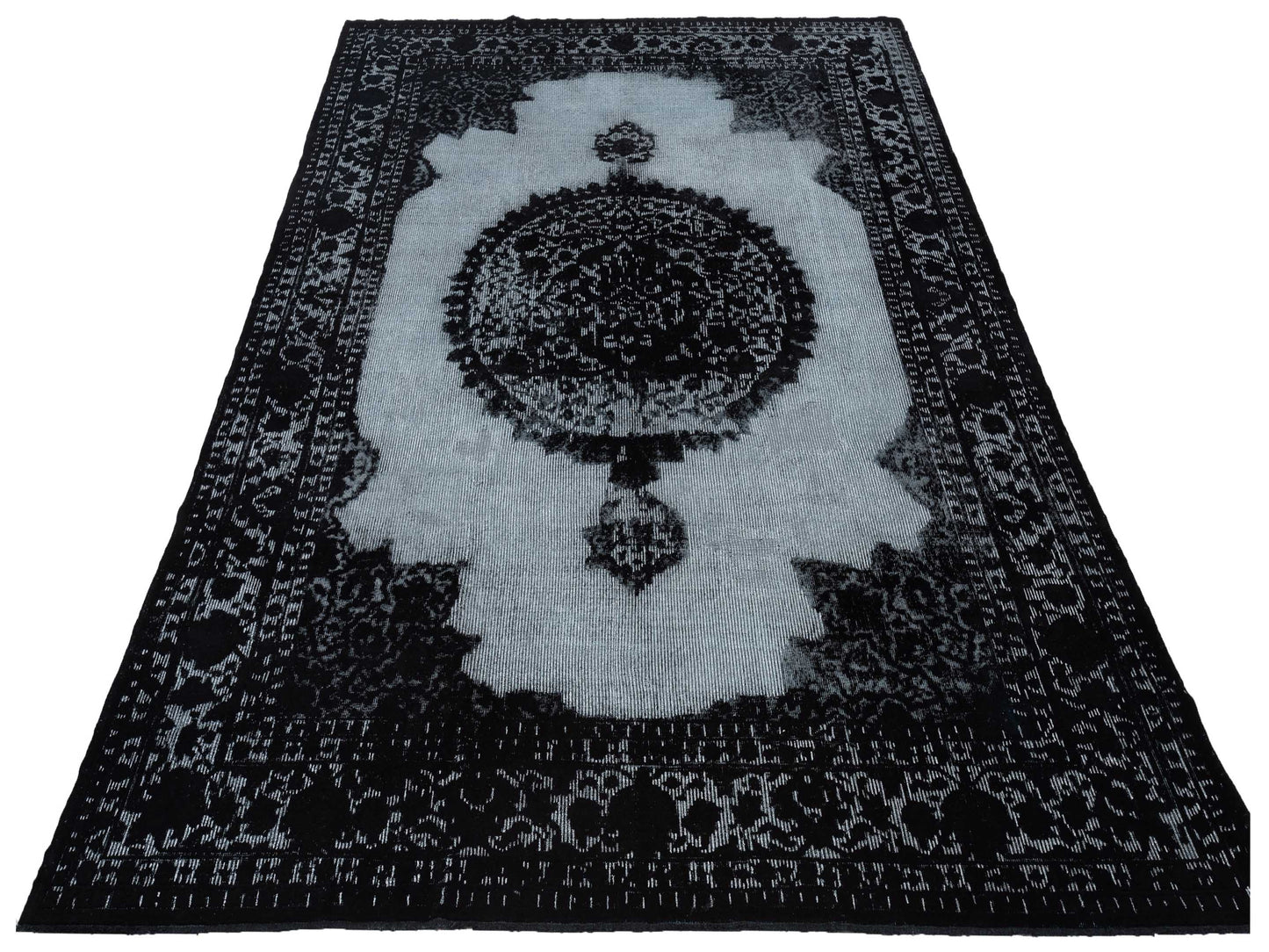 Vintage 122327 Black 8.7x13 Hand Knotted Rug