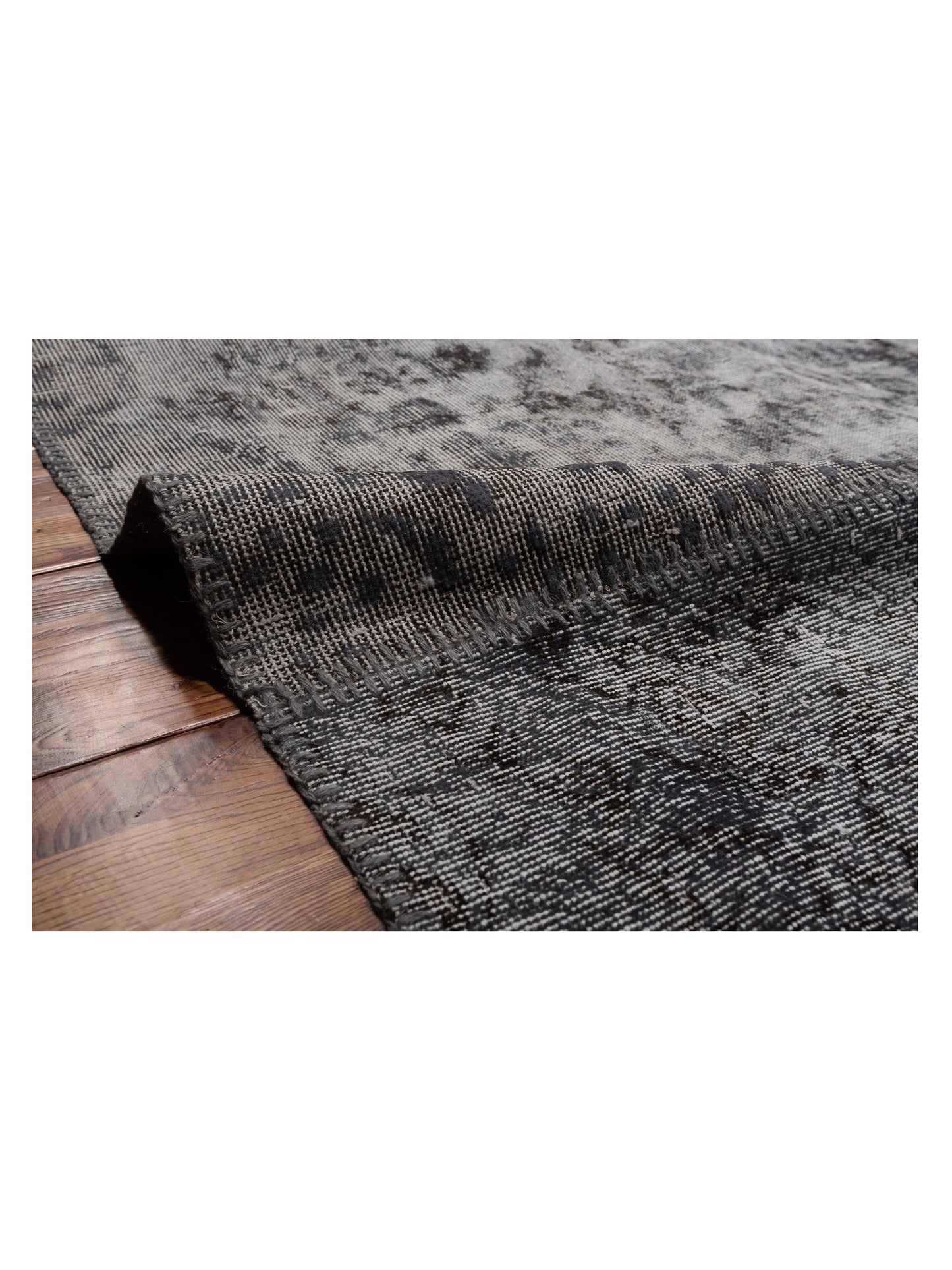 Turkish Vestige Patchwork 130953 Gray 11.5x15.6 Hand Knotted Rug