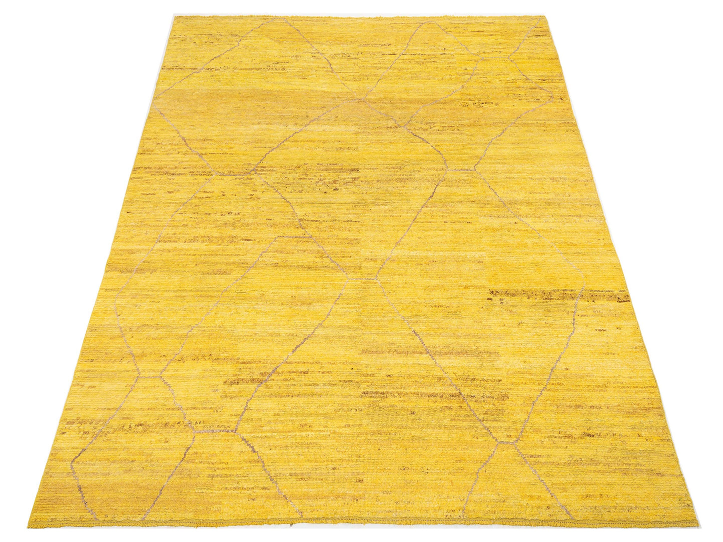 Berber Efes Yellow Naturel 9.1x12.8 Hand Knotted Rug