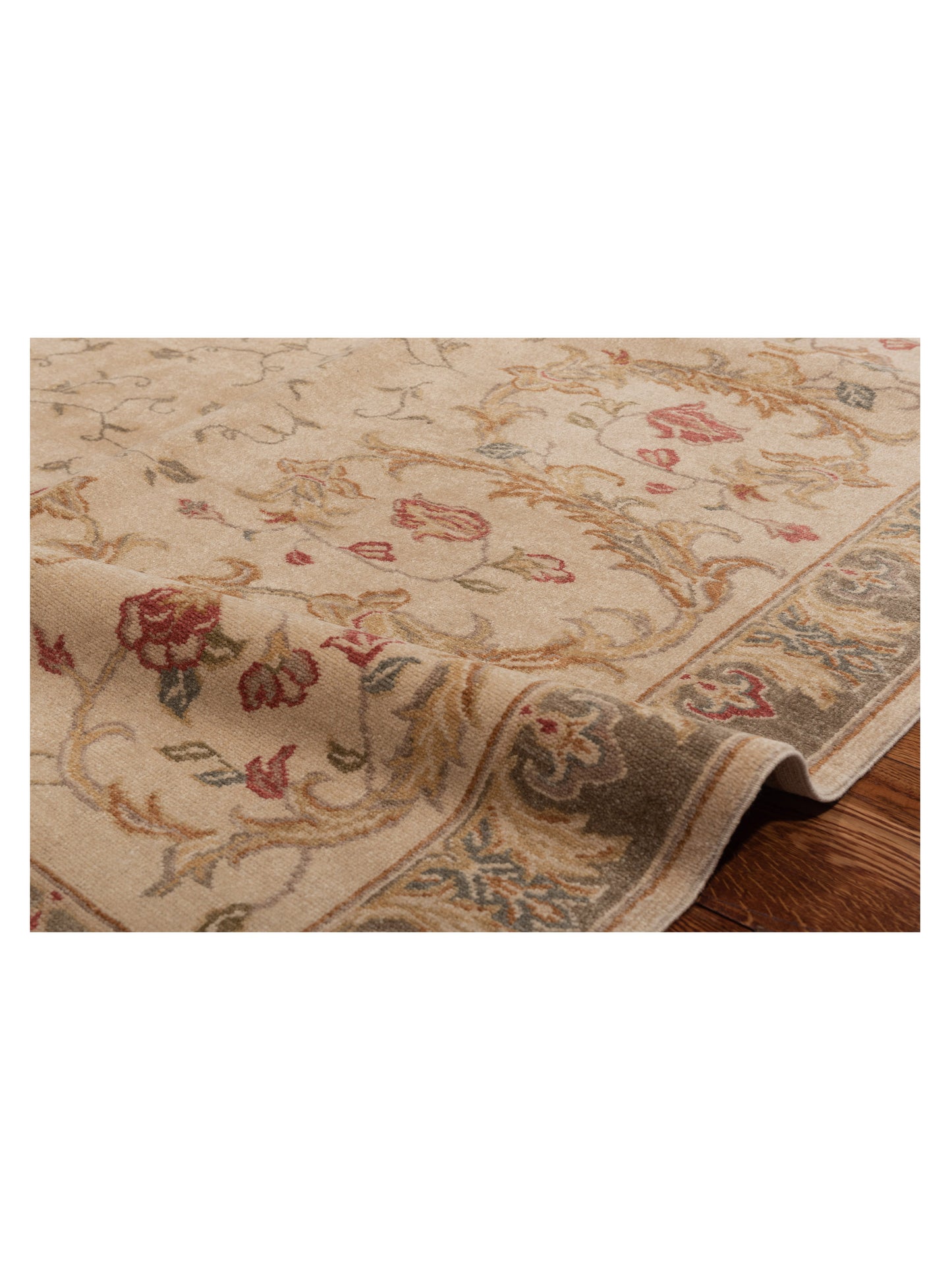 Antique Loom 82190 Ivory Green 6.9x8.2 Hand Knotted Rug
