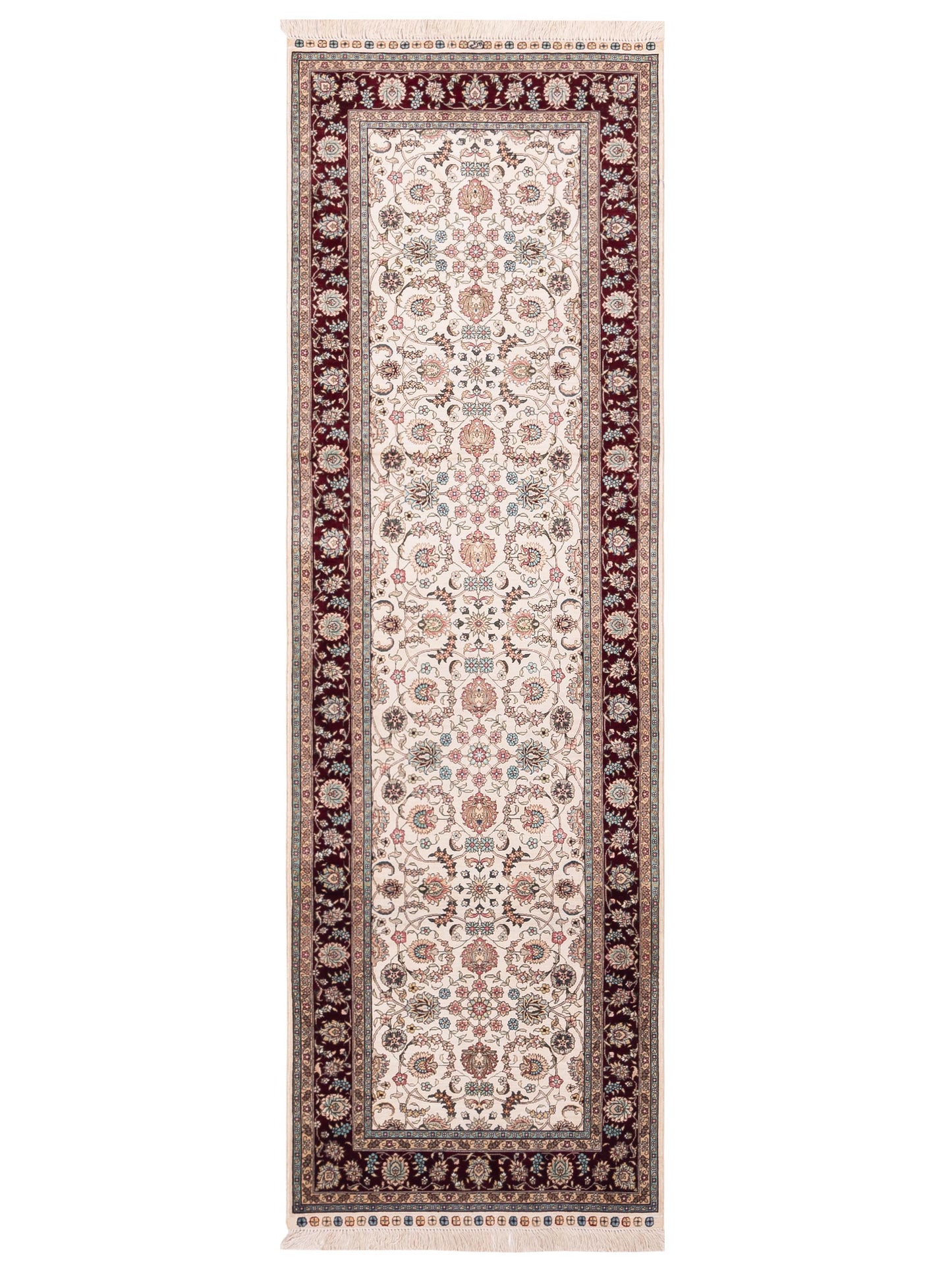 Pasha Pure Silk  Ivory Red Traditional