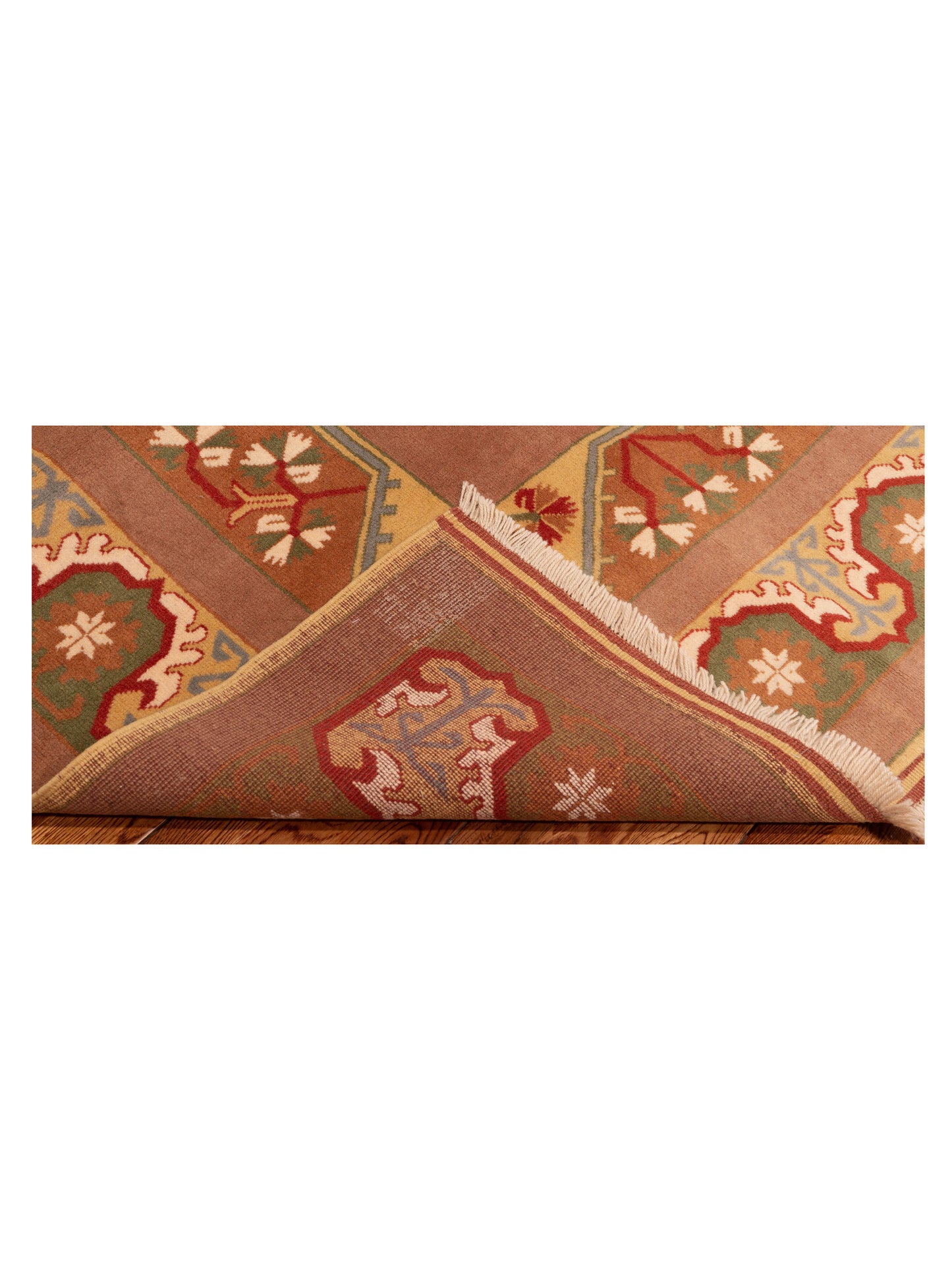 Milas 146237 Brown Green 5.2x8.3 Hand Knotted Rug