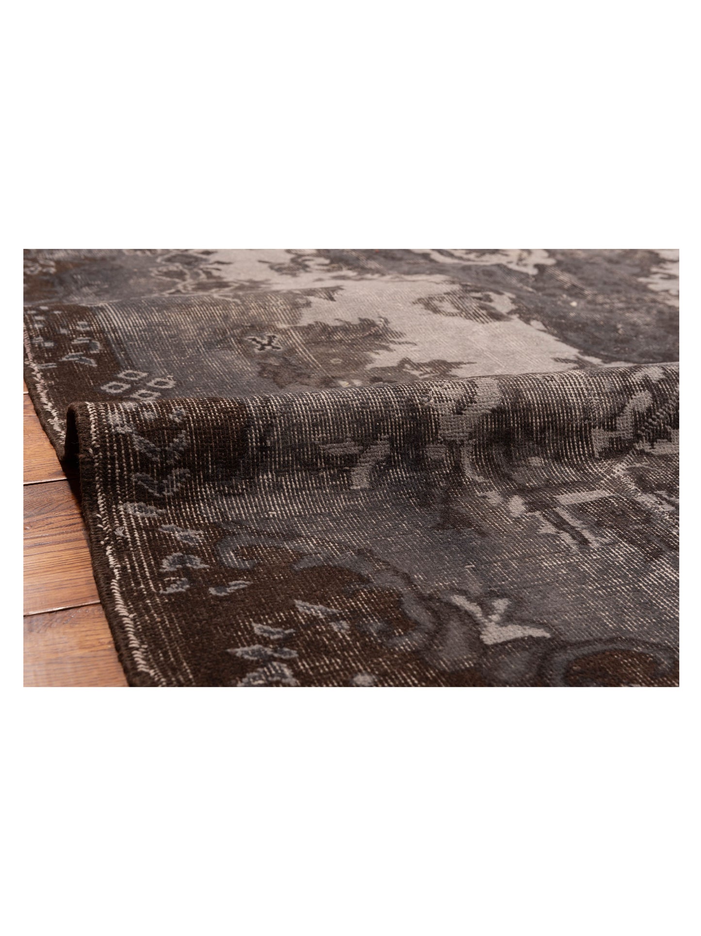 Vintage 111980 Gray 6.6x8.6 Hand Knotted Rug