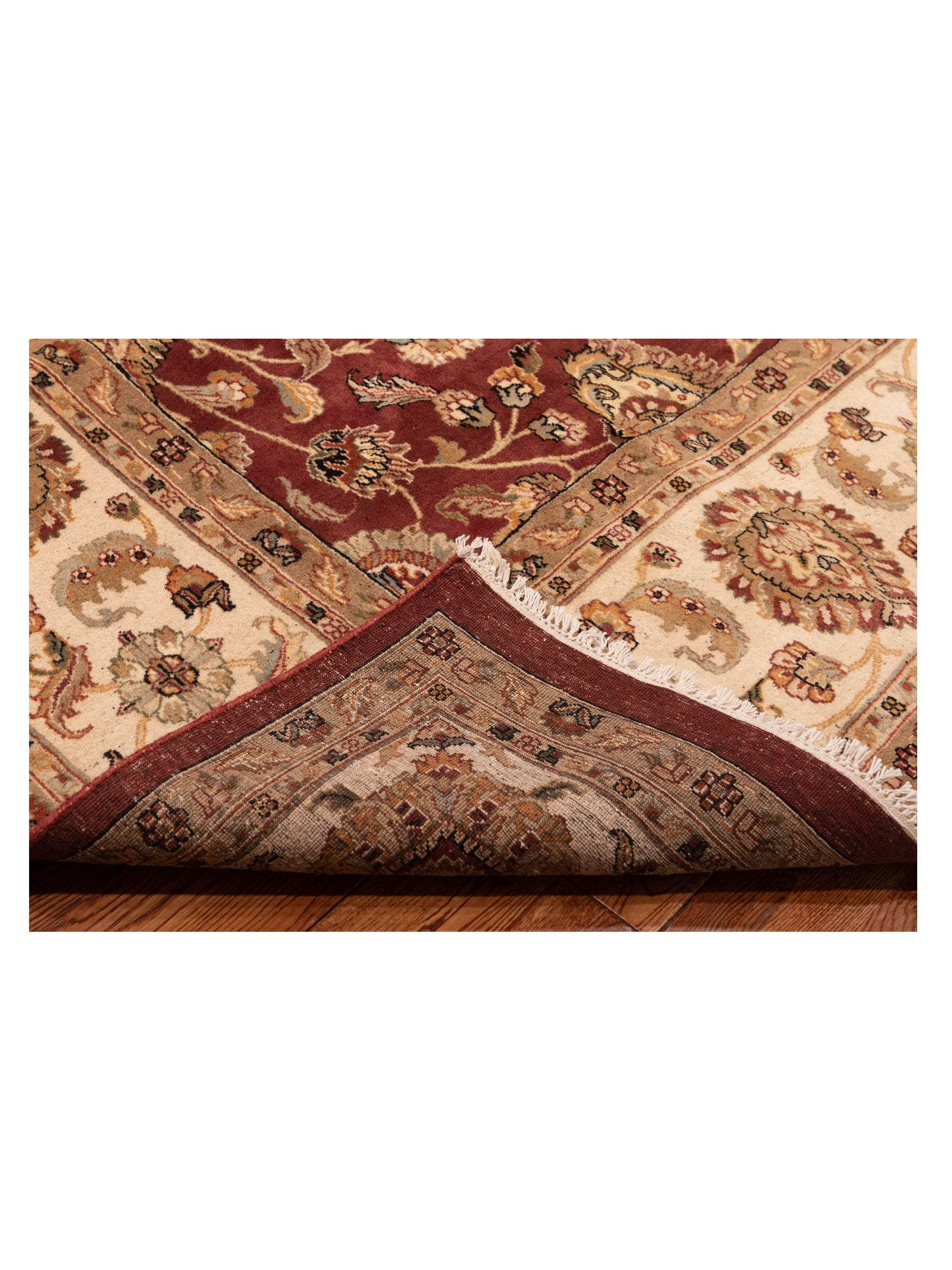 Crown 148308 Burgundy Ivory 8.11x12.9 Hand Knotted Rug