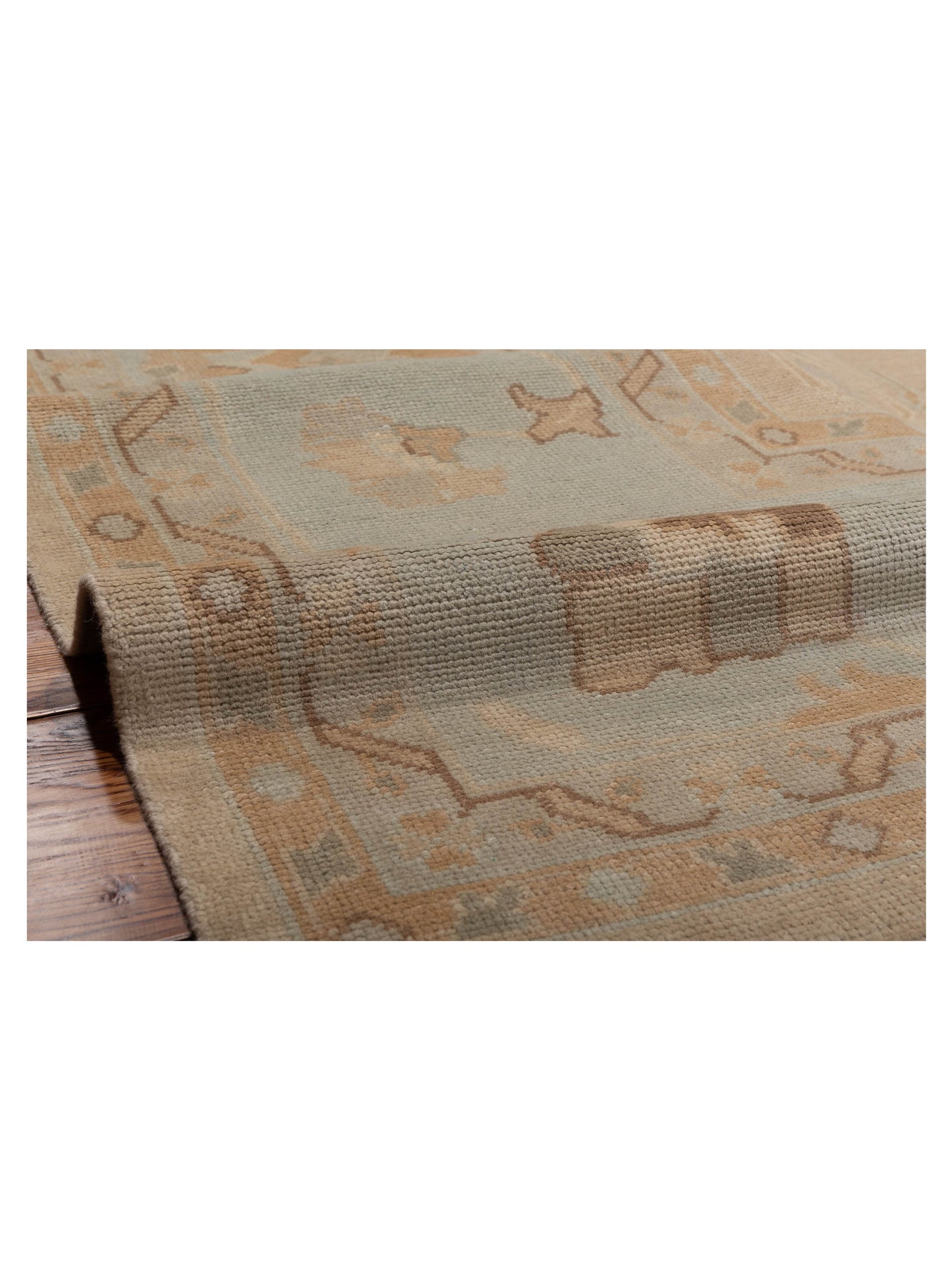 Oushak Shah 124404 Cream Light Blue 12x15.5 Hand Knotted Rug