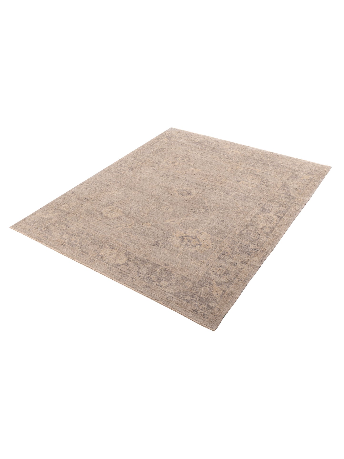 Angora Oushak 156174 Gray Gray 7.11x9.9 Hand Knotted Rug