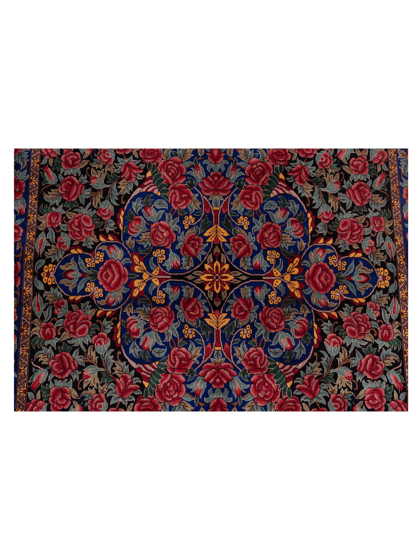 Pure Silk 122088 Black Blue 3.1x5 Hand Knotted Rug