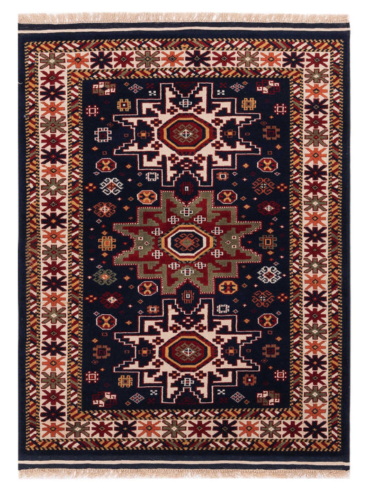 Pasha Turkish Shirwan  Navy Ivory Traditional
