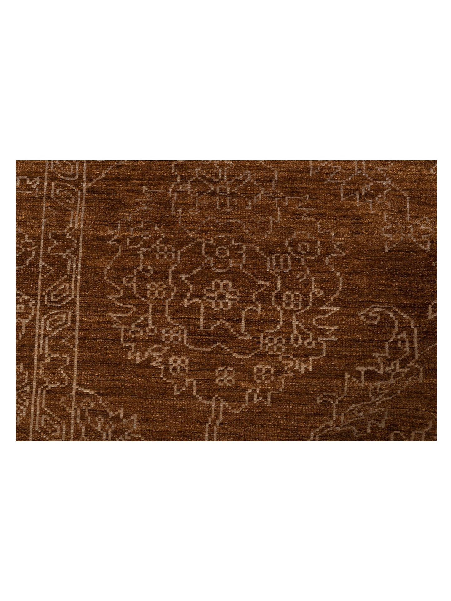 Defne Ruby Brown Silver 6.2x9 Hand Knotted Rug
