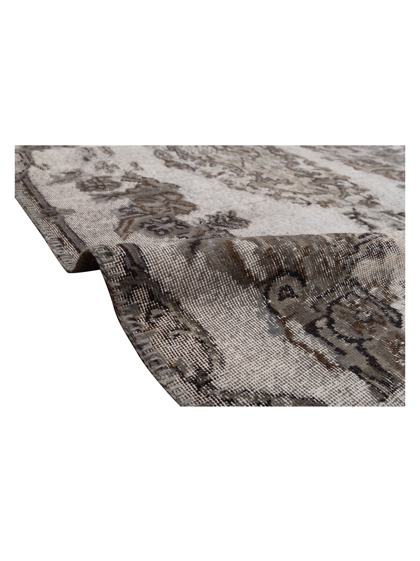 Turkish Vestige Patchwork 130947 Gray 10x13.11 Hand Knotted Rug