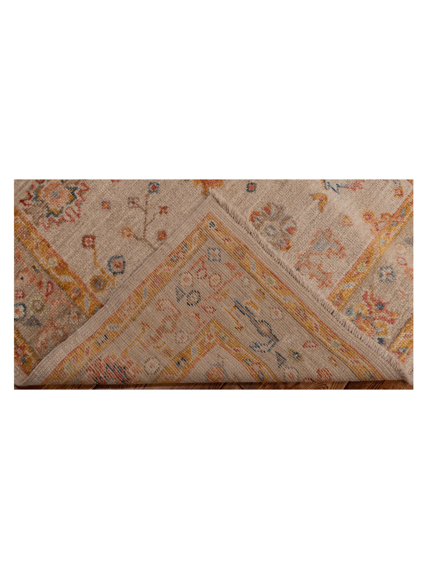Angora Oushak 150367 Beige Brown 4x6.1 Hand Knotted Rug