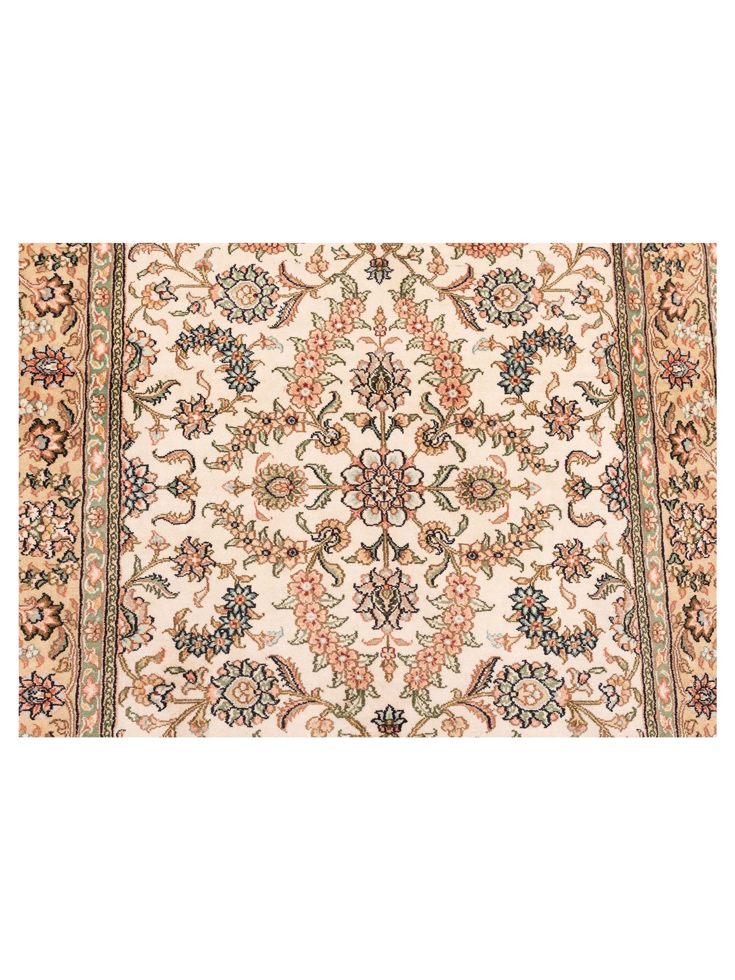 Pure Silk 114489 Ivory Gold 2.7x12.2 Hand Knotted Rug