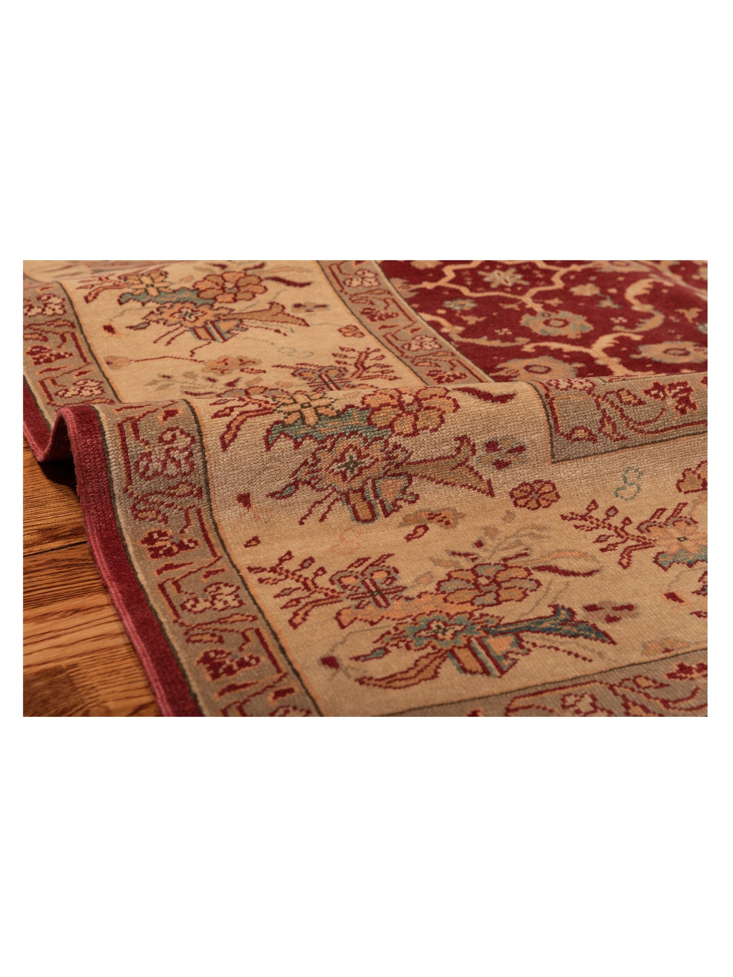 Antique Loom 107954 Red Ivory 8.1x14.6 Hand Knotted Rug