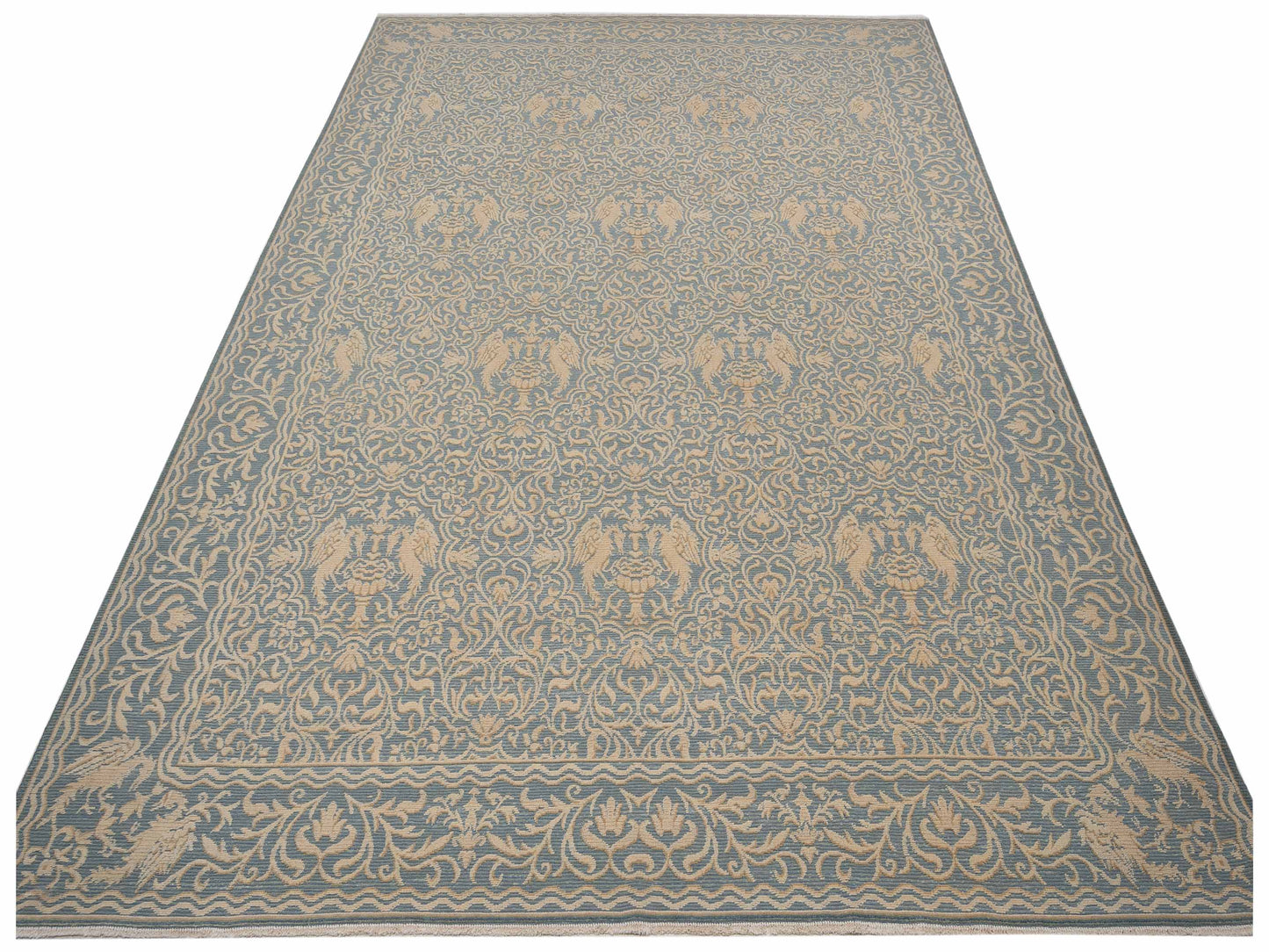 Vintage 125344 Blue 10.2x13.11 Hand Knotted Rug