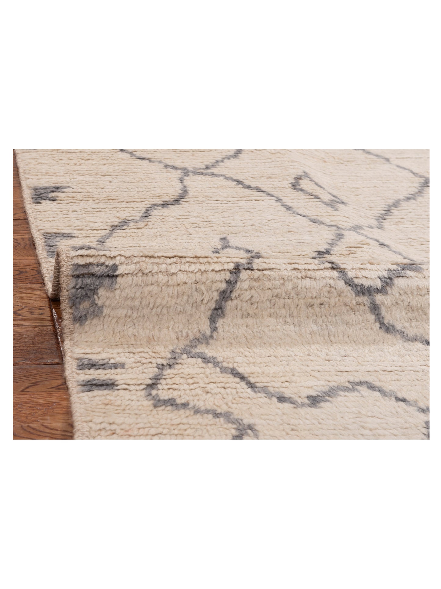 Berber Aspendos Ivory Gray 6.9x8 Hand Knotted Rug
