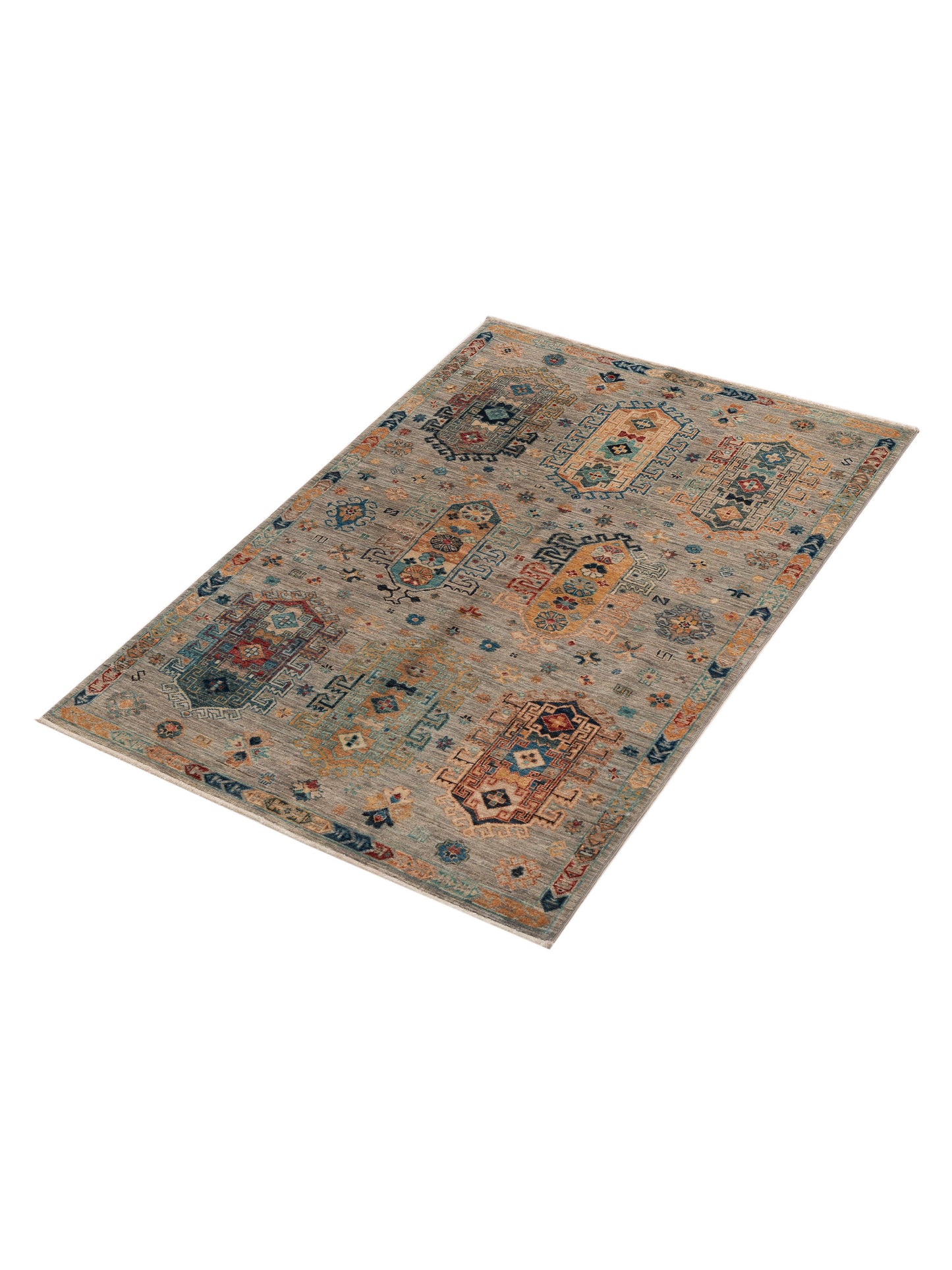 Artisan Kars 152193 Gray Gray 4.2x6.1 Hand Knotted Rug
