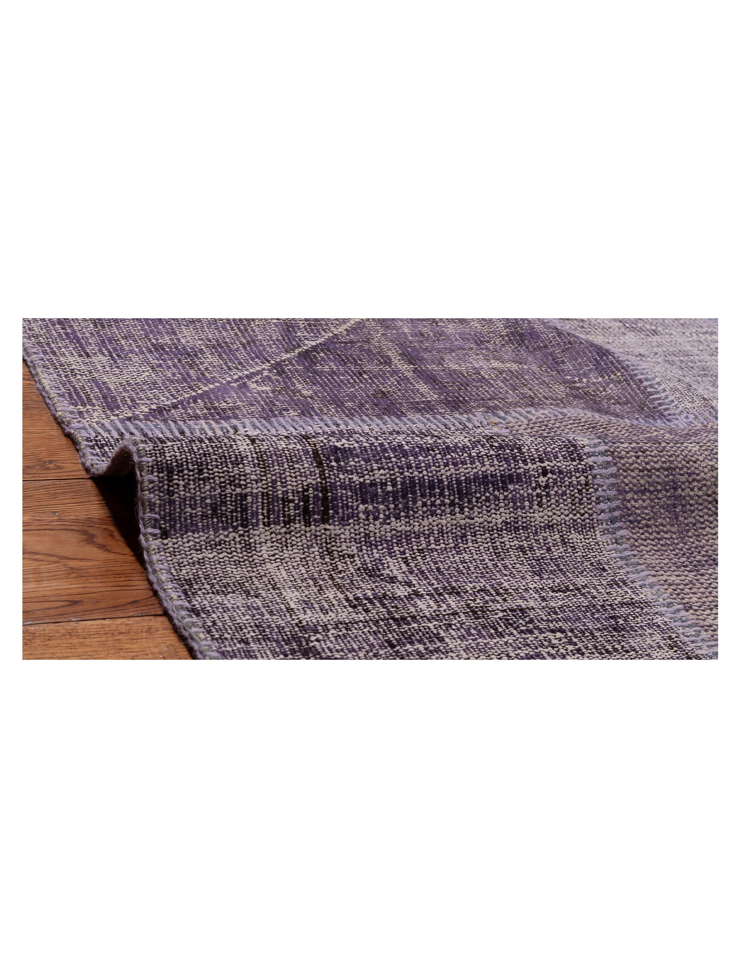 Turkish Vestige Patchwork 114848 Purple 12.2x14.11 Hand Knotted Rug