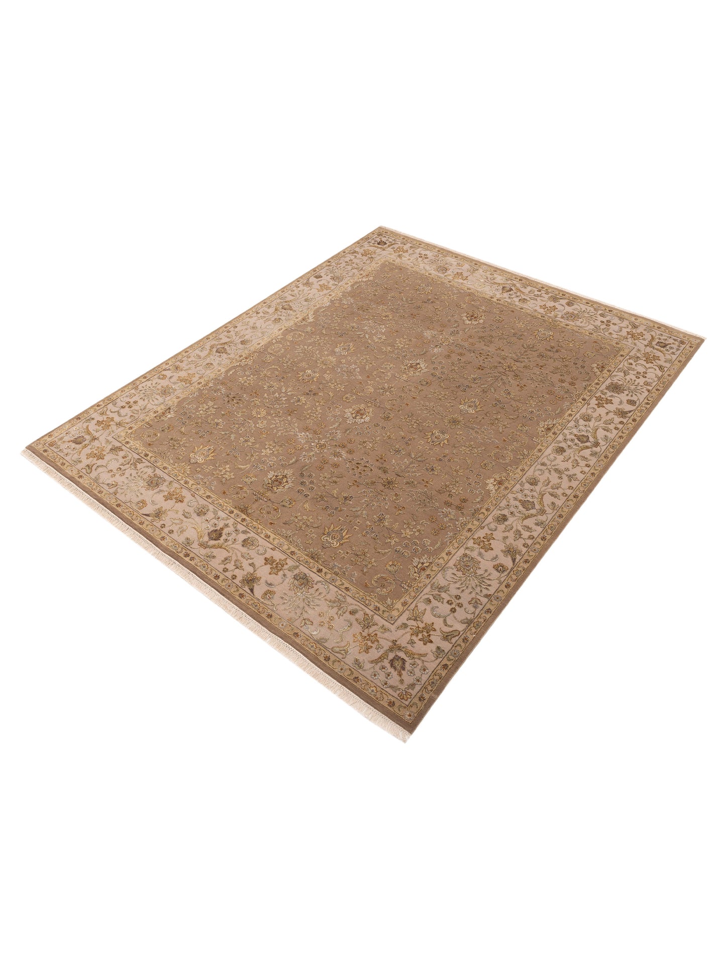 Imperial Silk 152112 Brown Ivory 7.11x10 Hand Knotted Rug