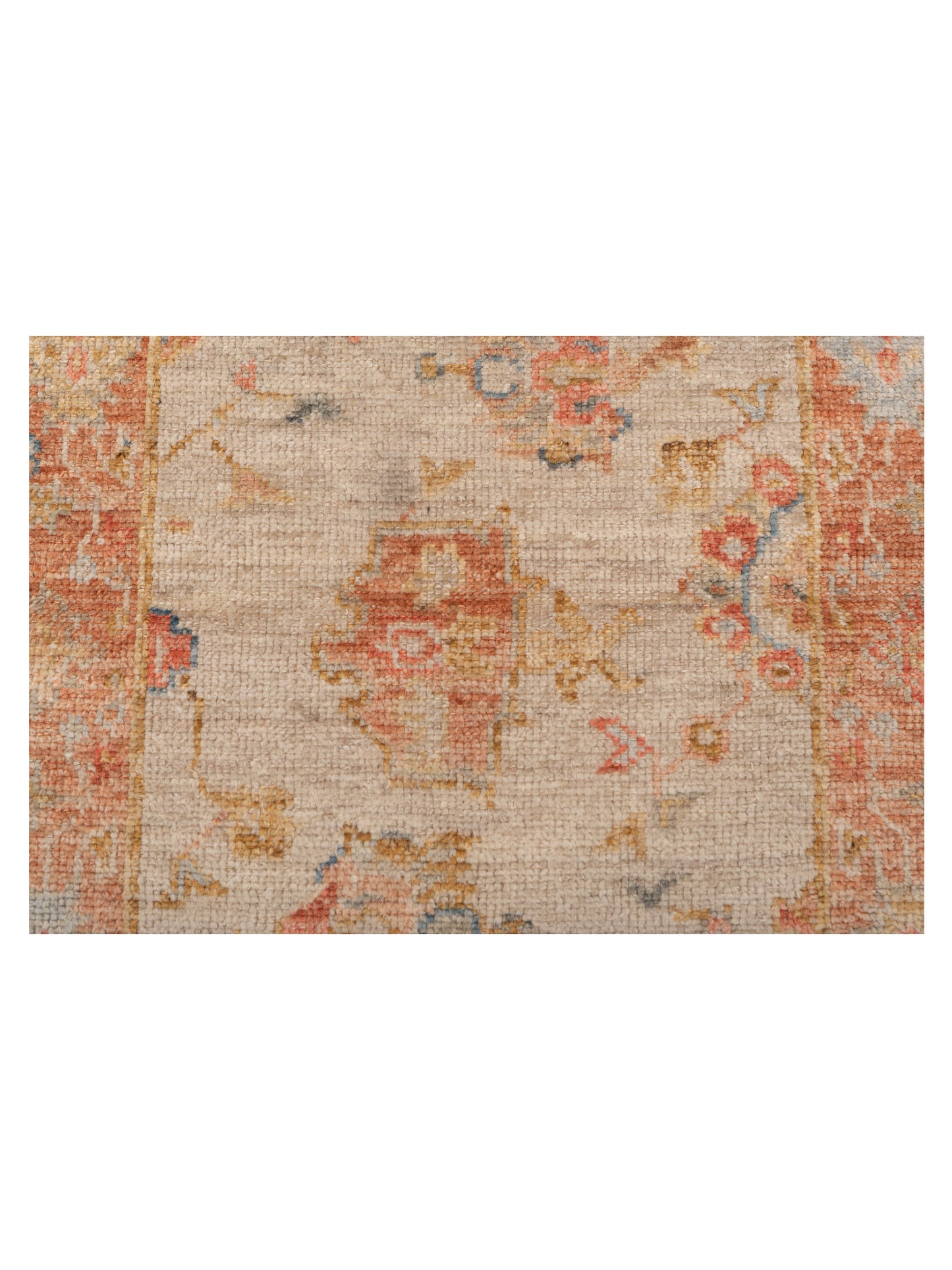 Angora Oushak 149645 Ivory Red 2.7x15.1 Hand Knotted Rug