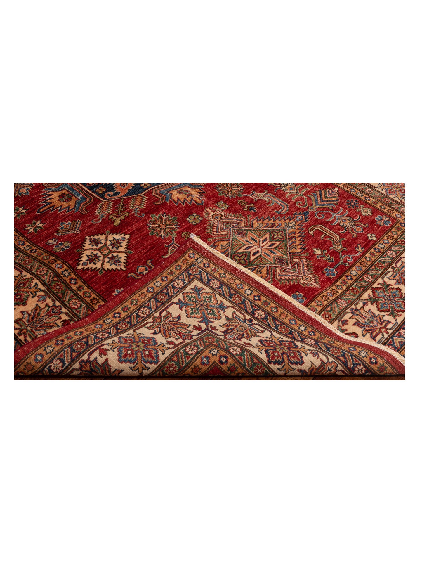Artisan Kazak 148972 Red Ivory 6x8.5 Hand Knotted Rug